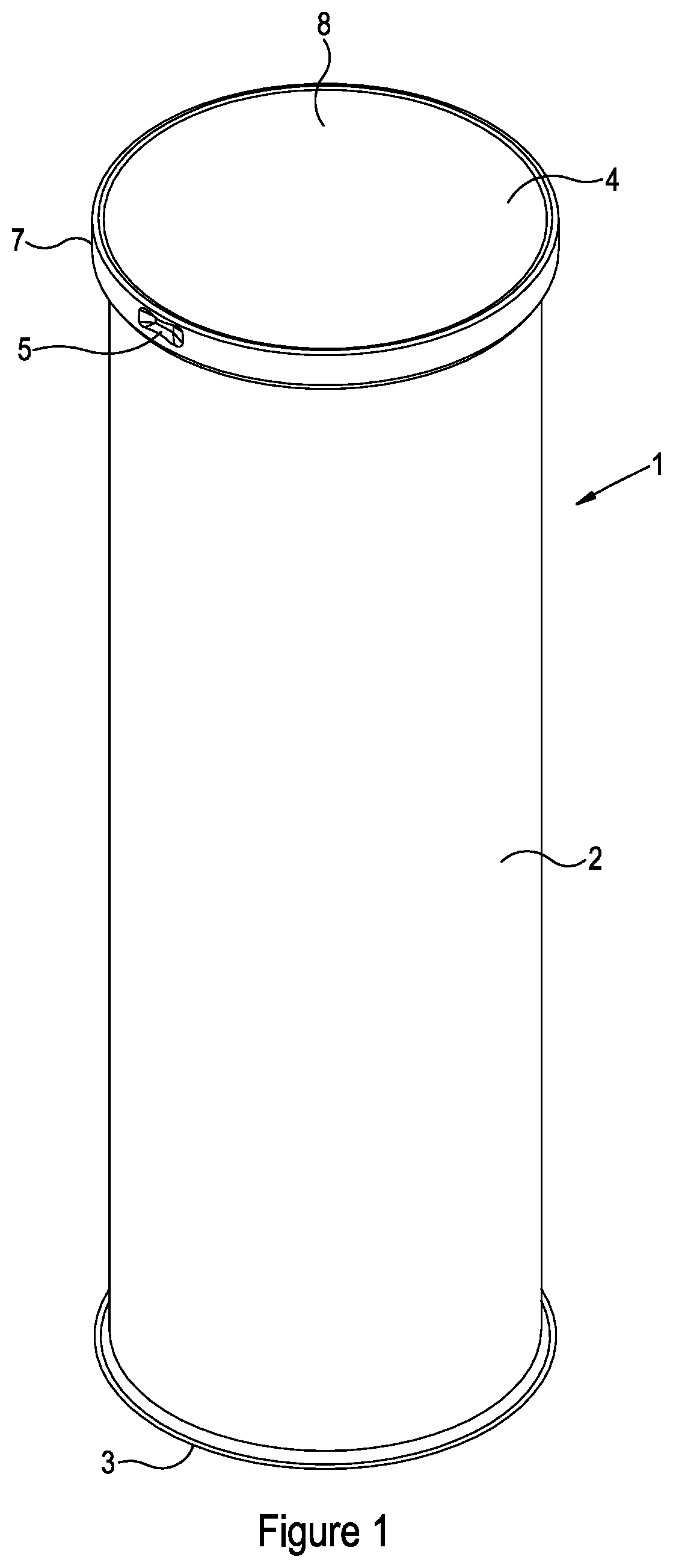 Patent US12365516 Figure 1 – Metal container and metal closure thereof