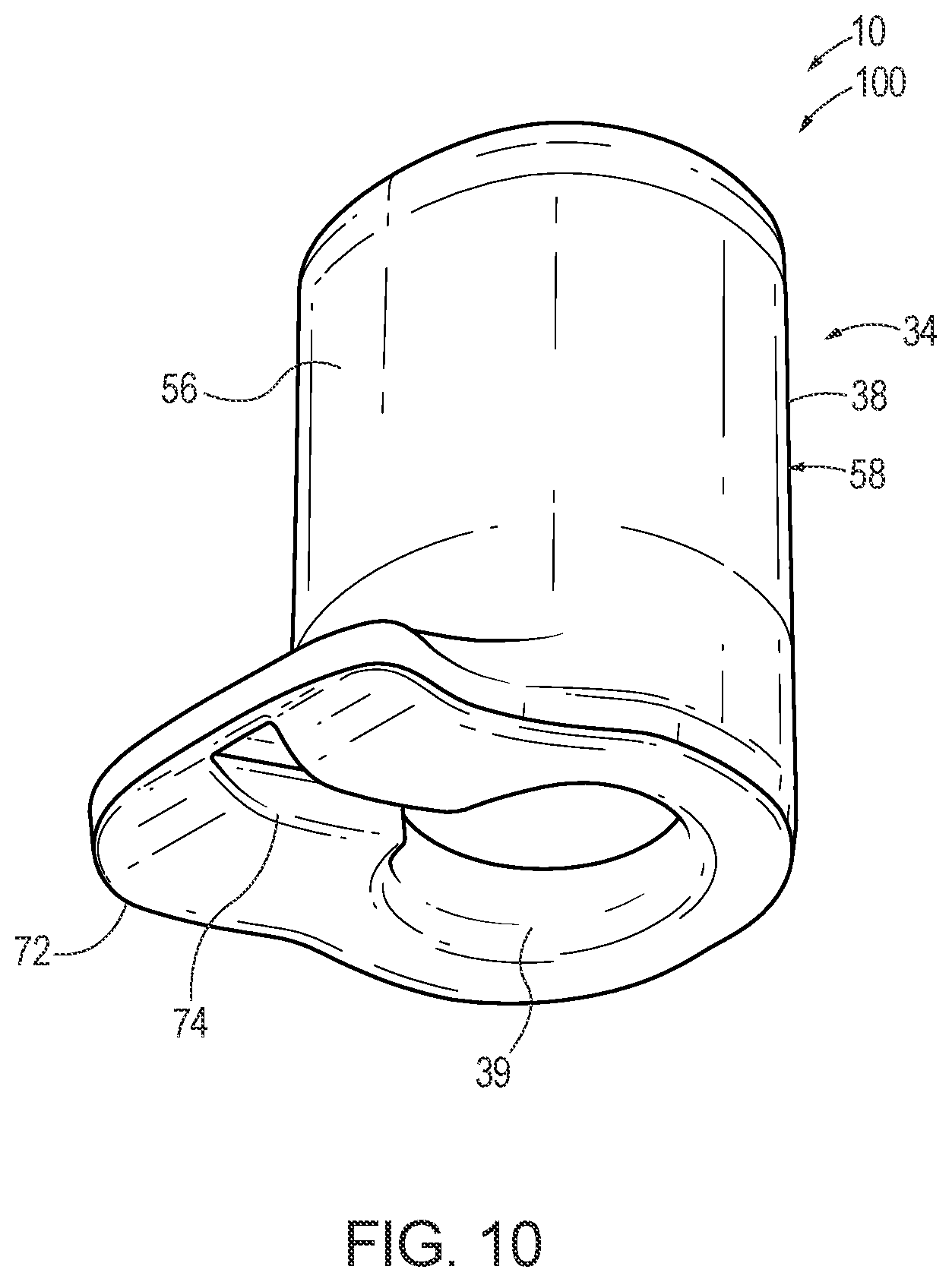 Patent US12365519 Figure 6 – Bite-actuated mouthpieces and drink vessels including bite-actuated mouthpieces