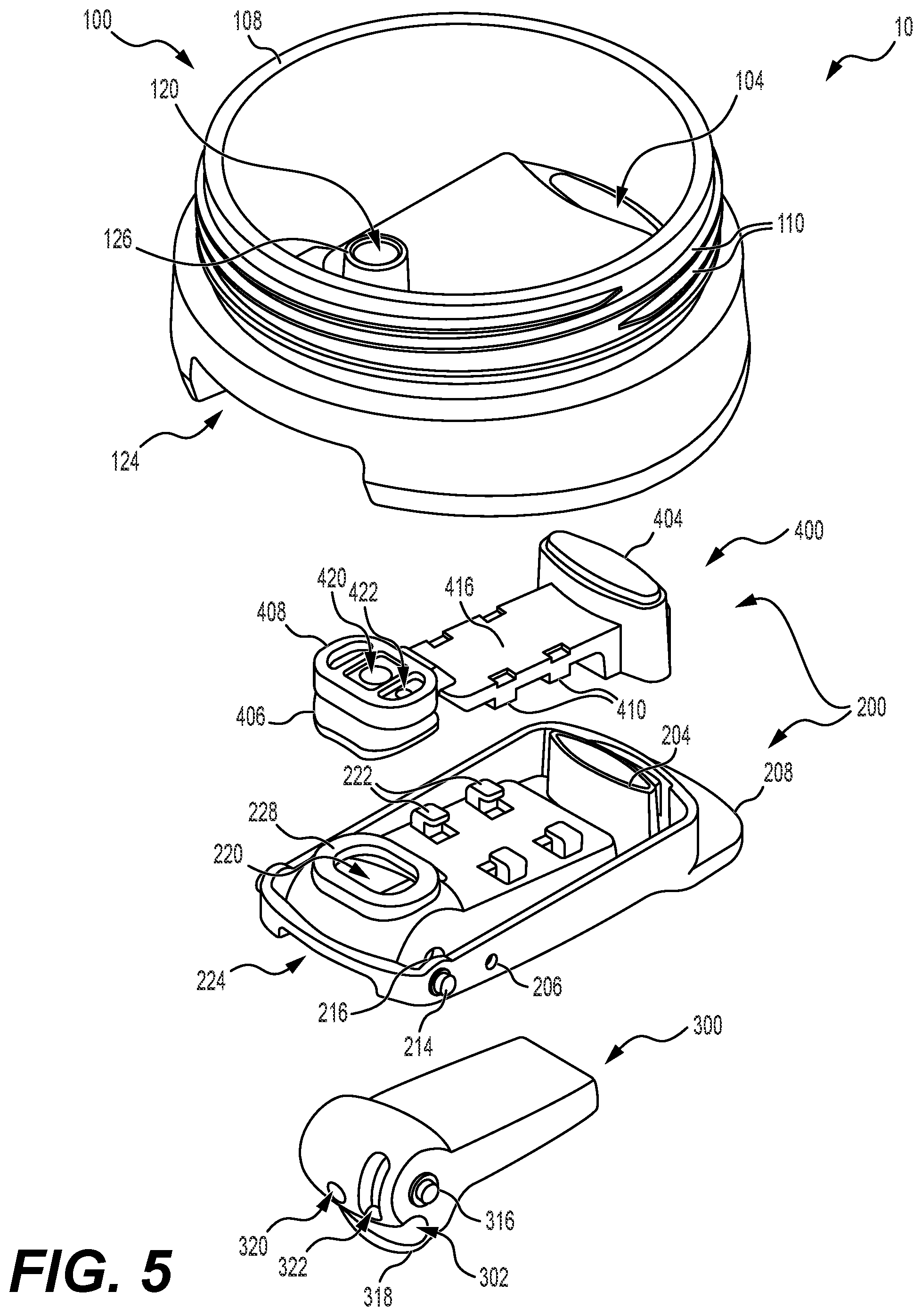 Patent US12365520 Figure 5 – Dispensing lid