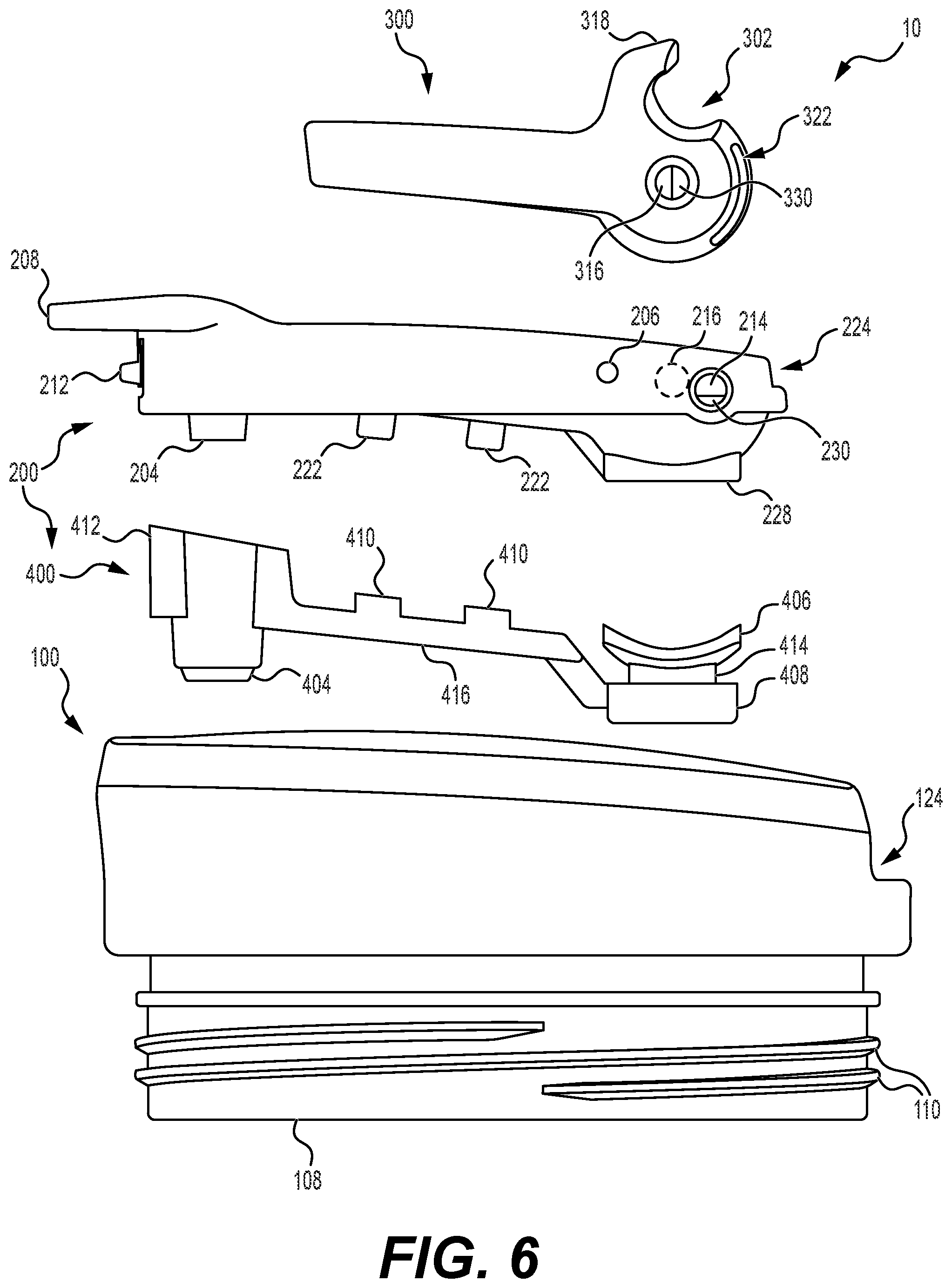 Patent US12365520 Figure 6 – Dispensing lid