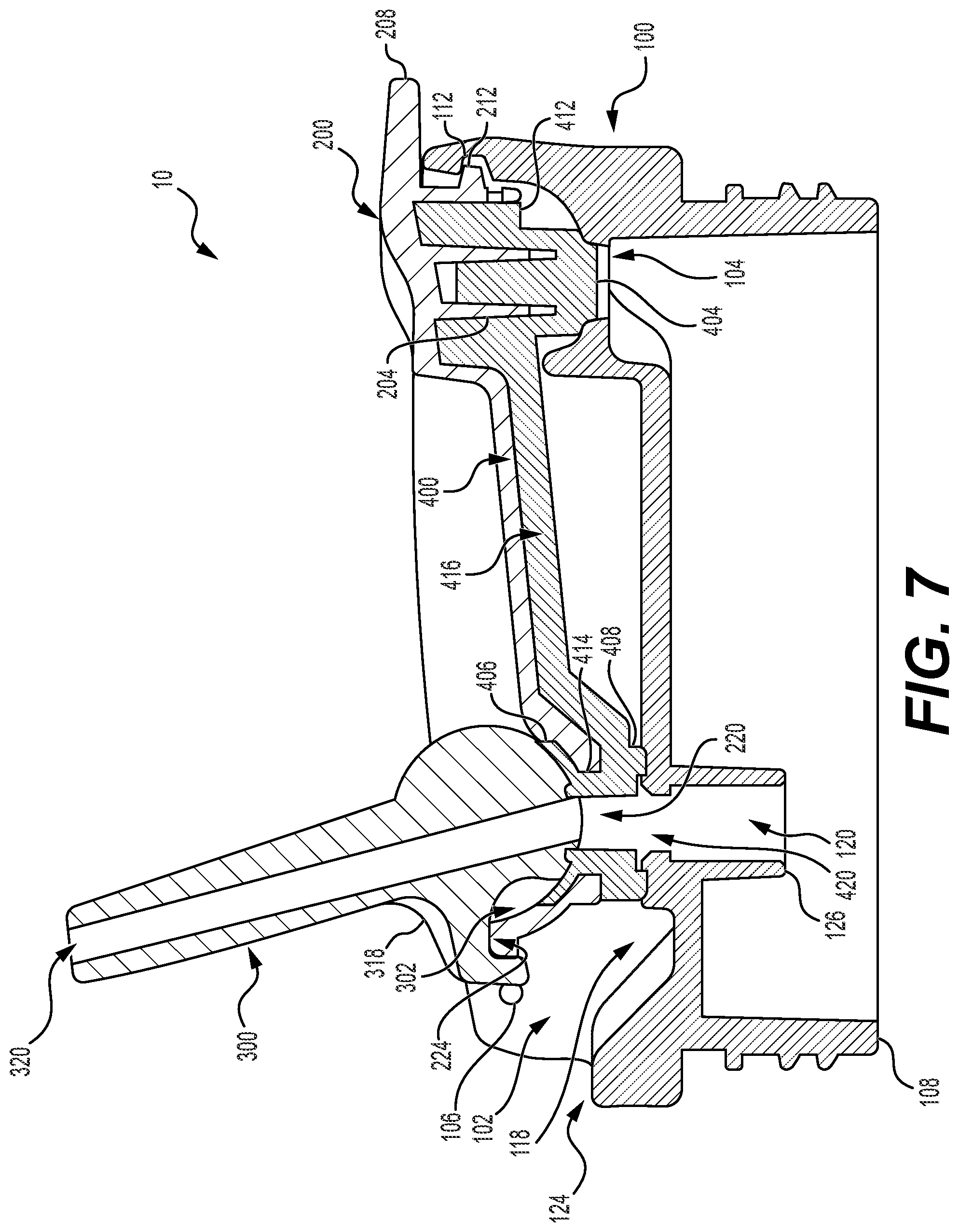 Patent US12365520 Figure 7 – Dispensing lid