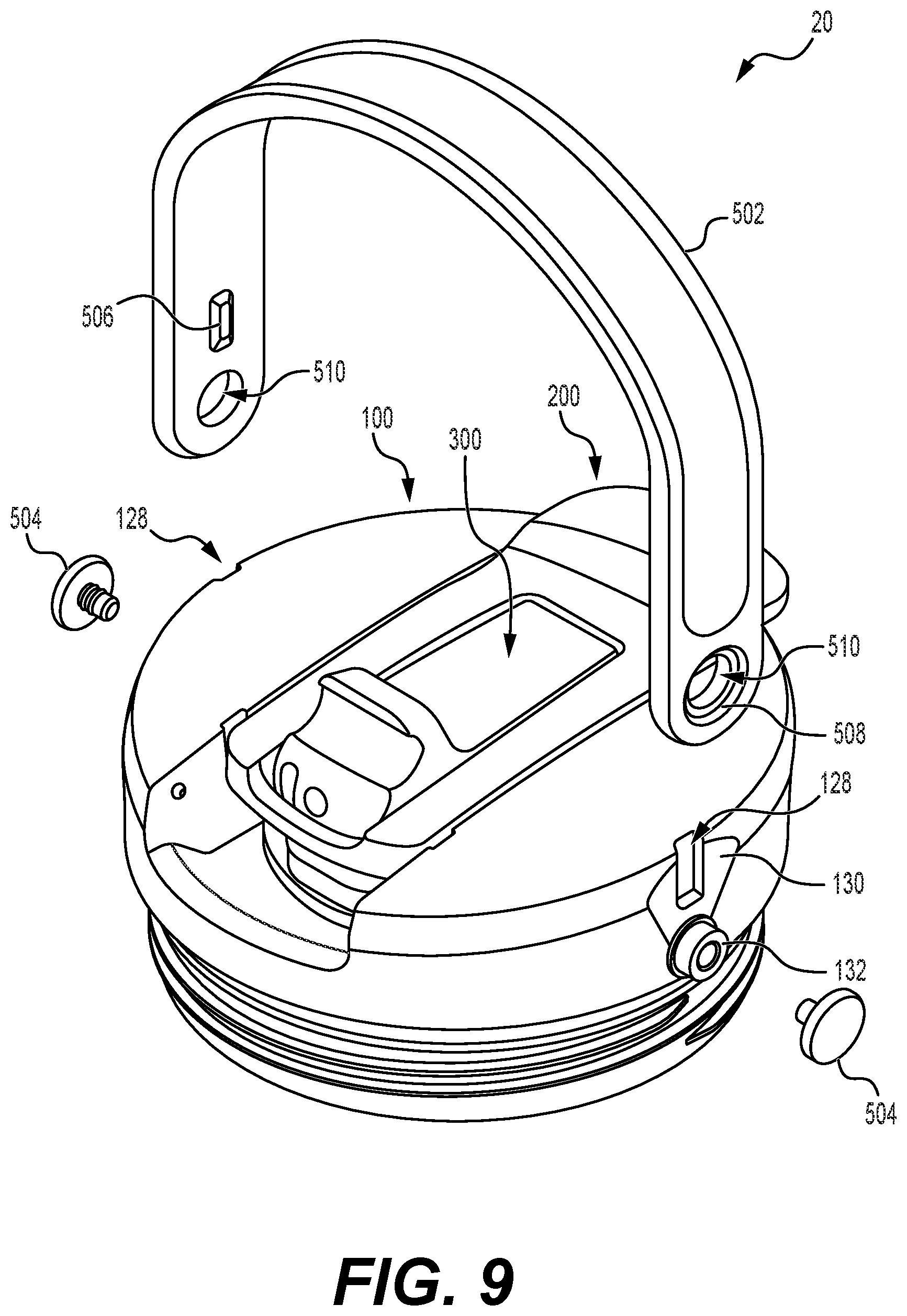 Patent US12365520 Figure 9 – Dispensing lid