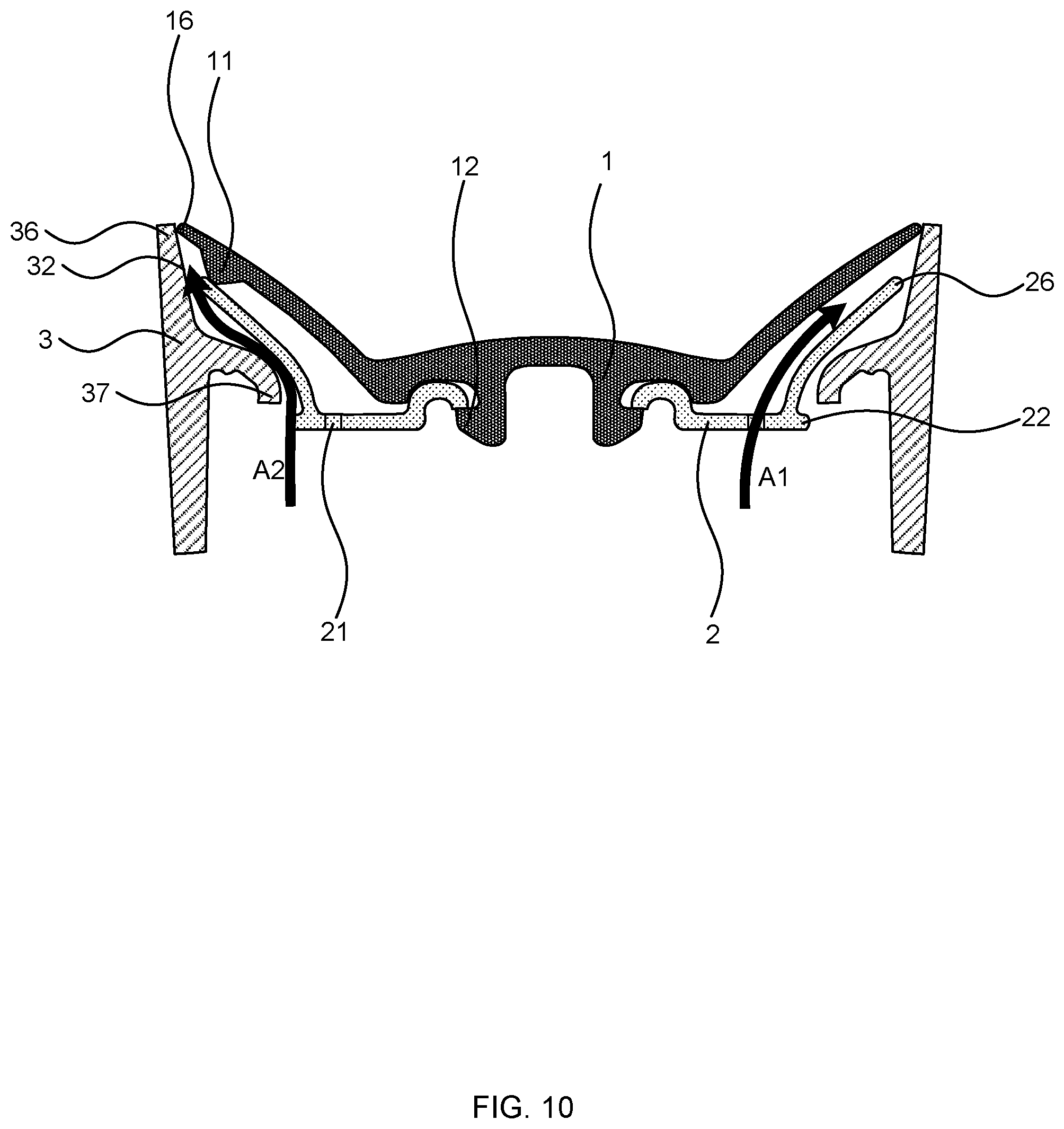 Patent US12365521 Figure 8 – Non-spill drinking lid and assembly