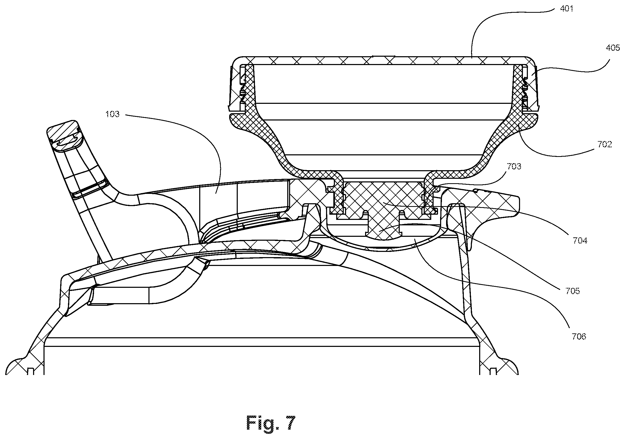 Patent US12365522 Figure 6 – Liquid container with a universal adapter and accessories therefor