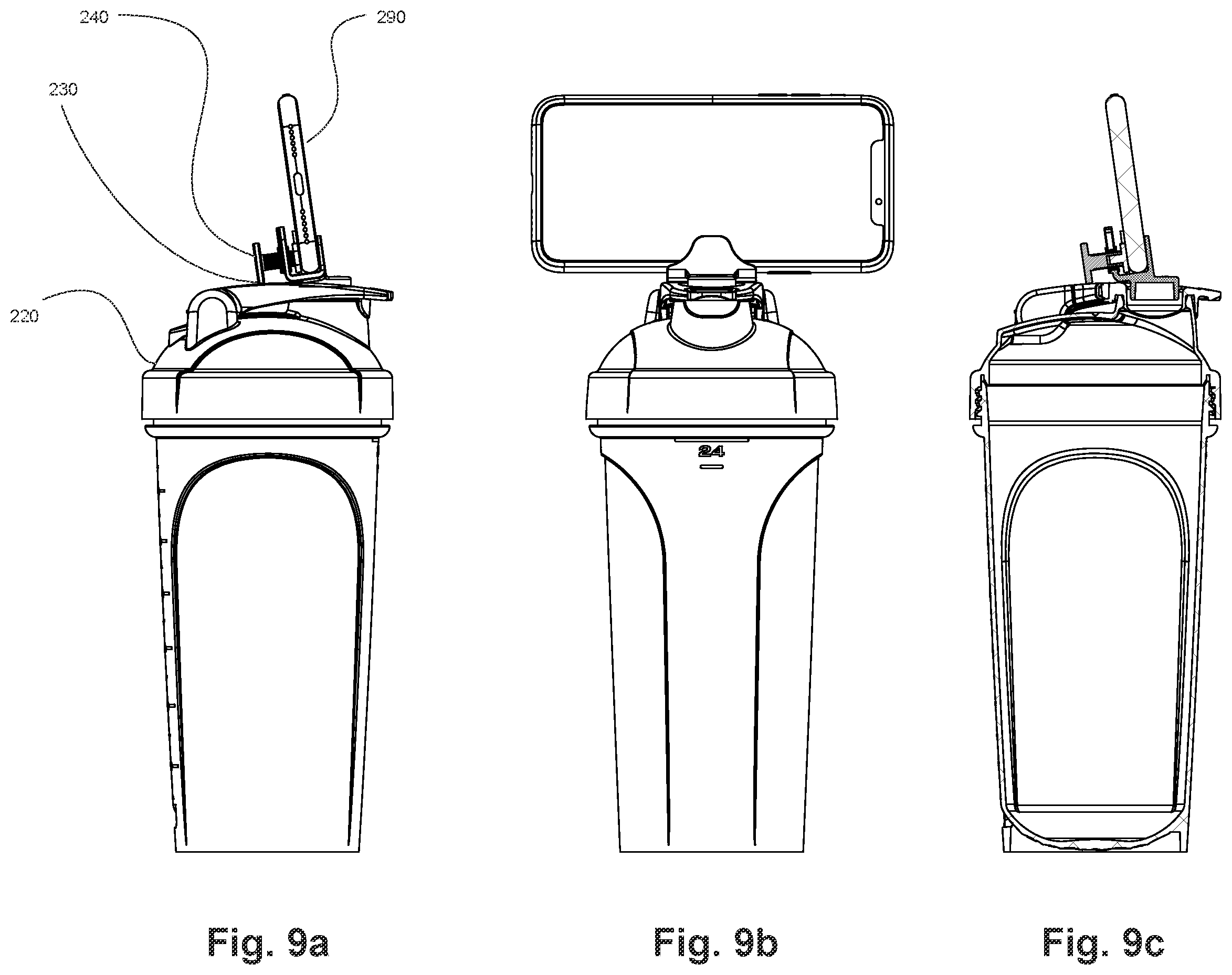 Patent US12365522 Figure 8 – Liquid container with a universal adapter and accessories therefor
