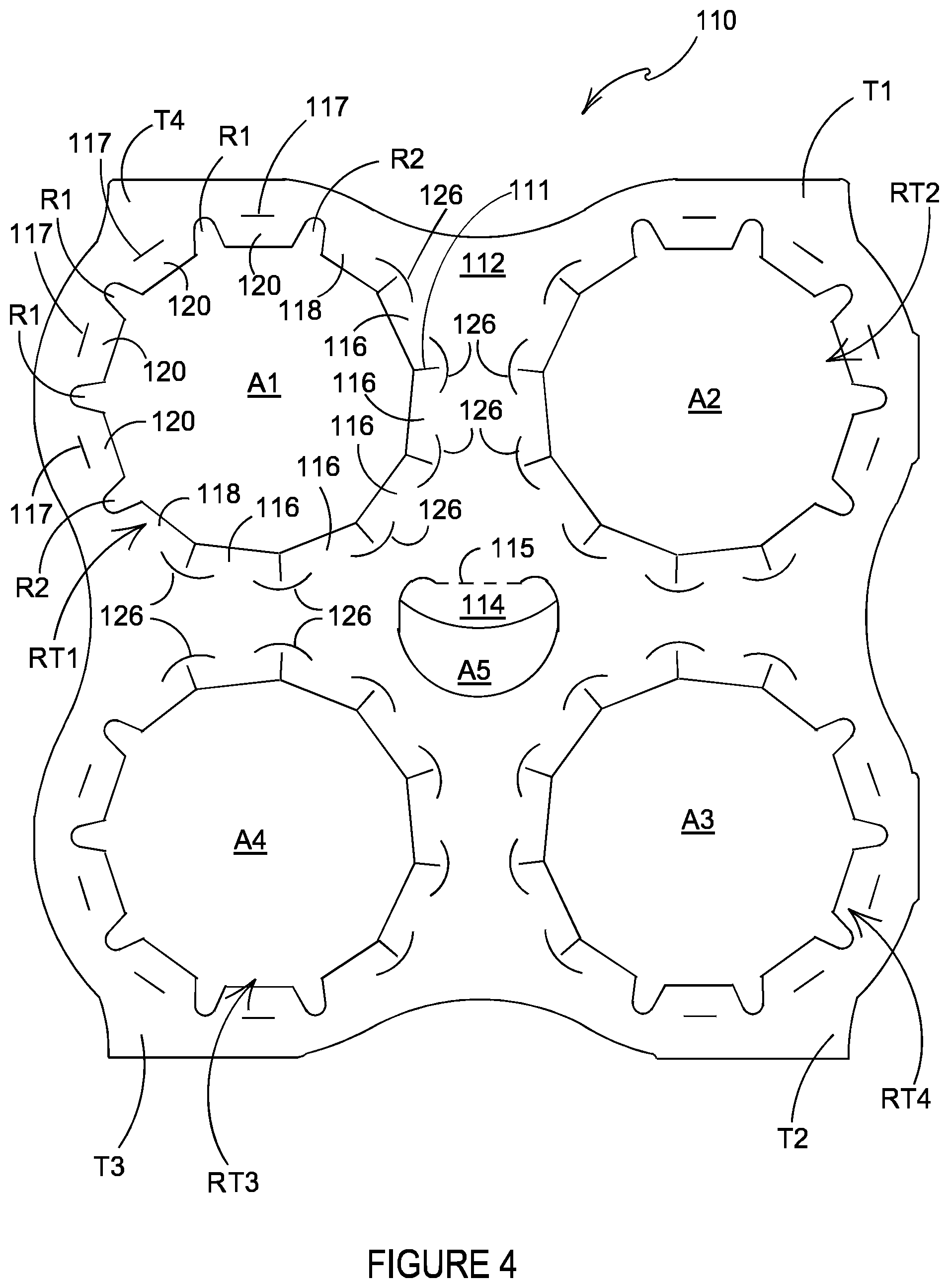 Patent US12365526 Figure 4 – Carton and blank therefor