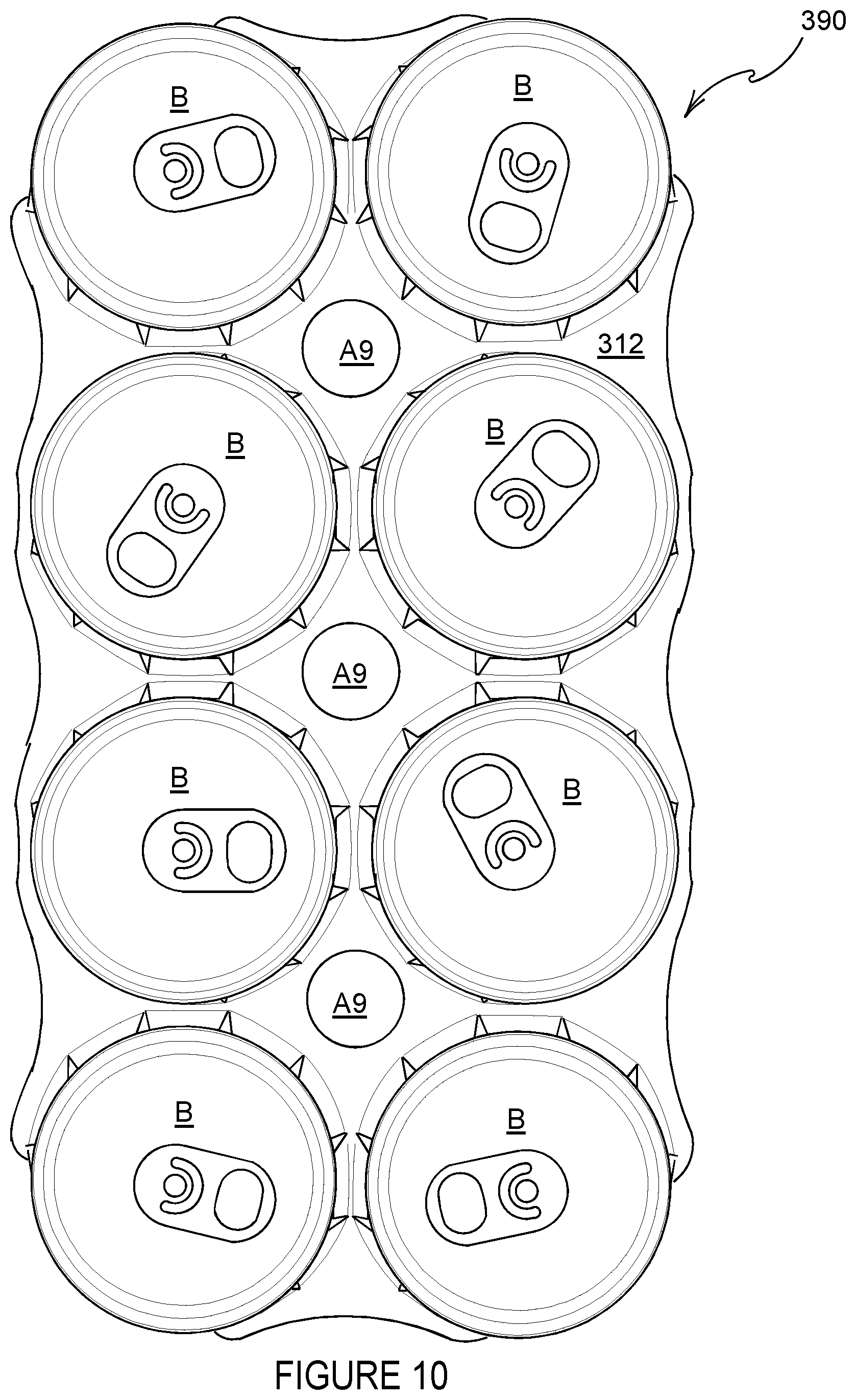 Patent US12365526 Figure 10 – Carton and blank therefor