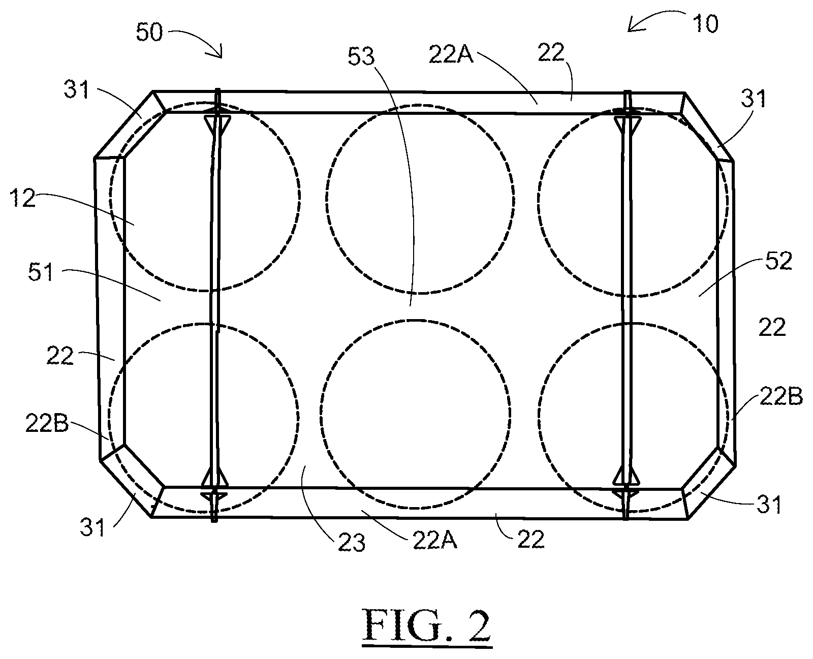 Patent US12365531 Figure 3 – Banded container for fruits and produce