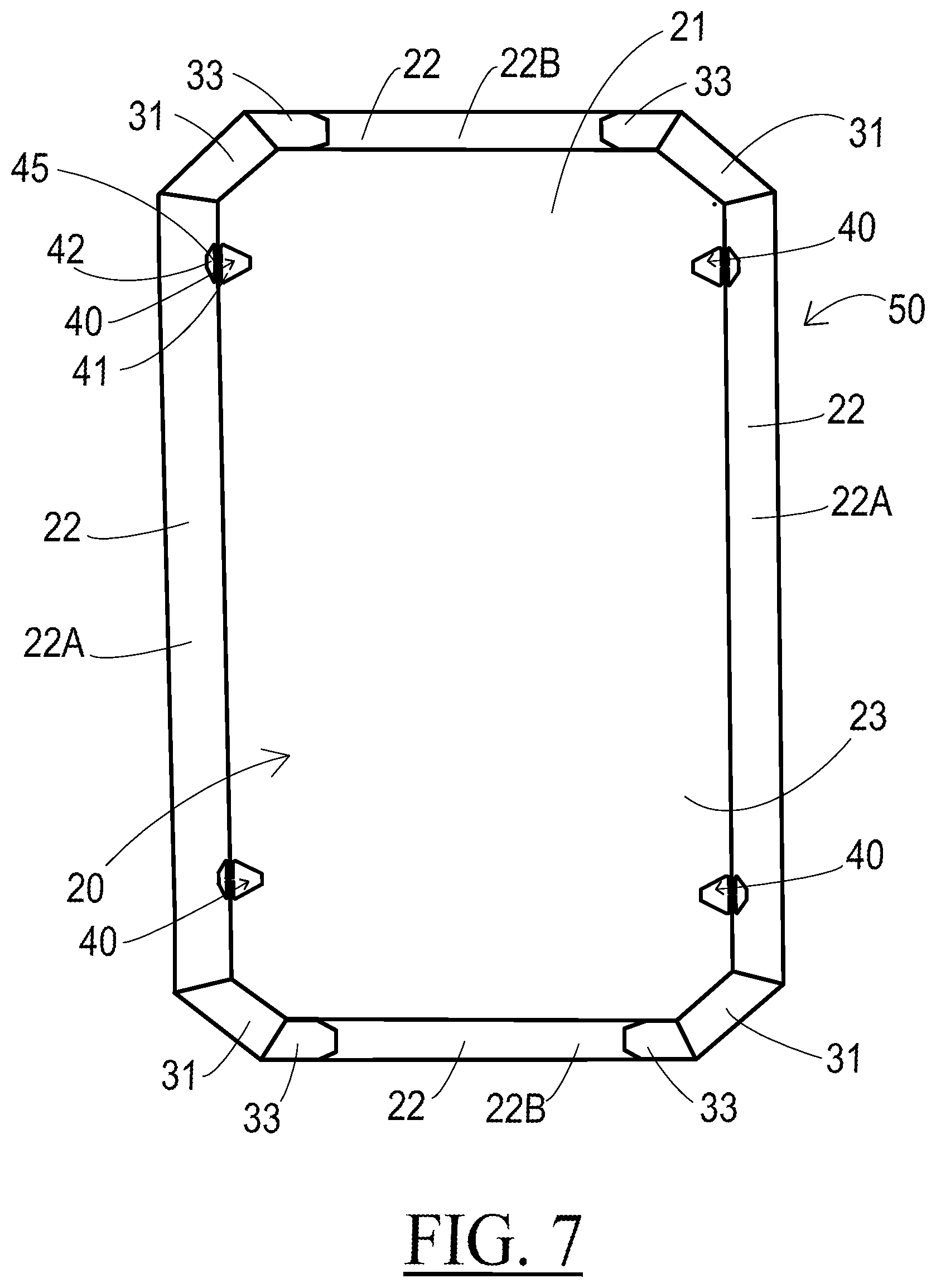 Patent US12365531 Figure 8 – Banded container for fruits and produce