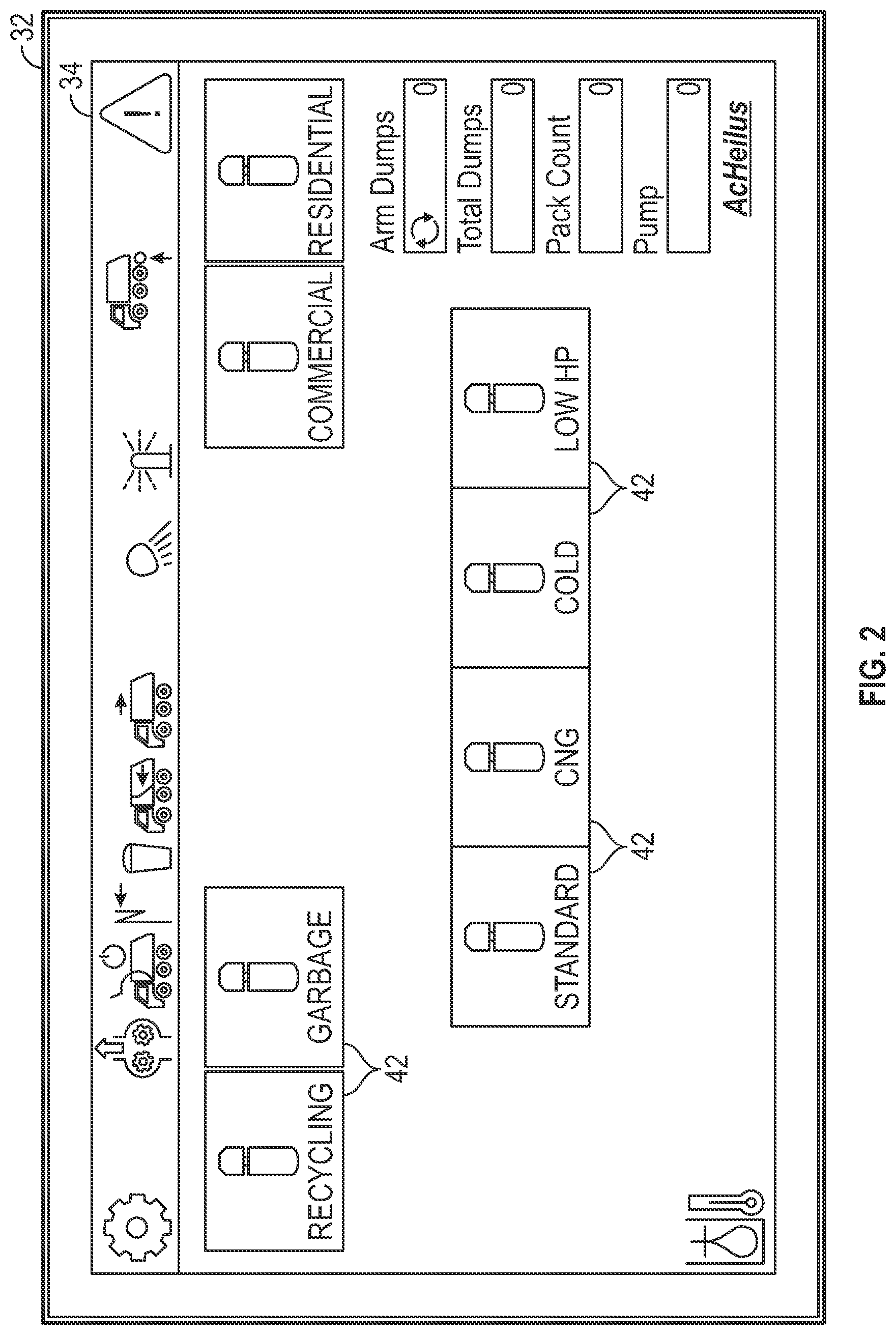 Patent US12365533 Figure 2 – Operational modes for a refuse vehicle