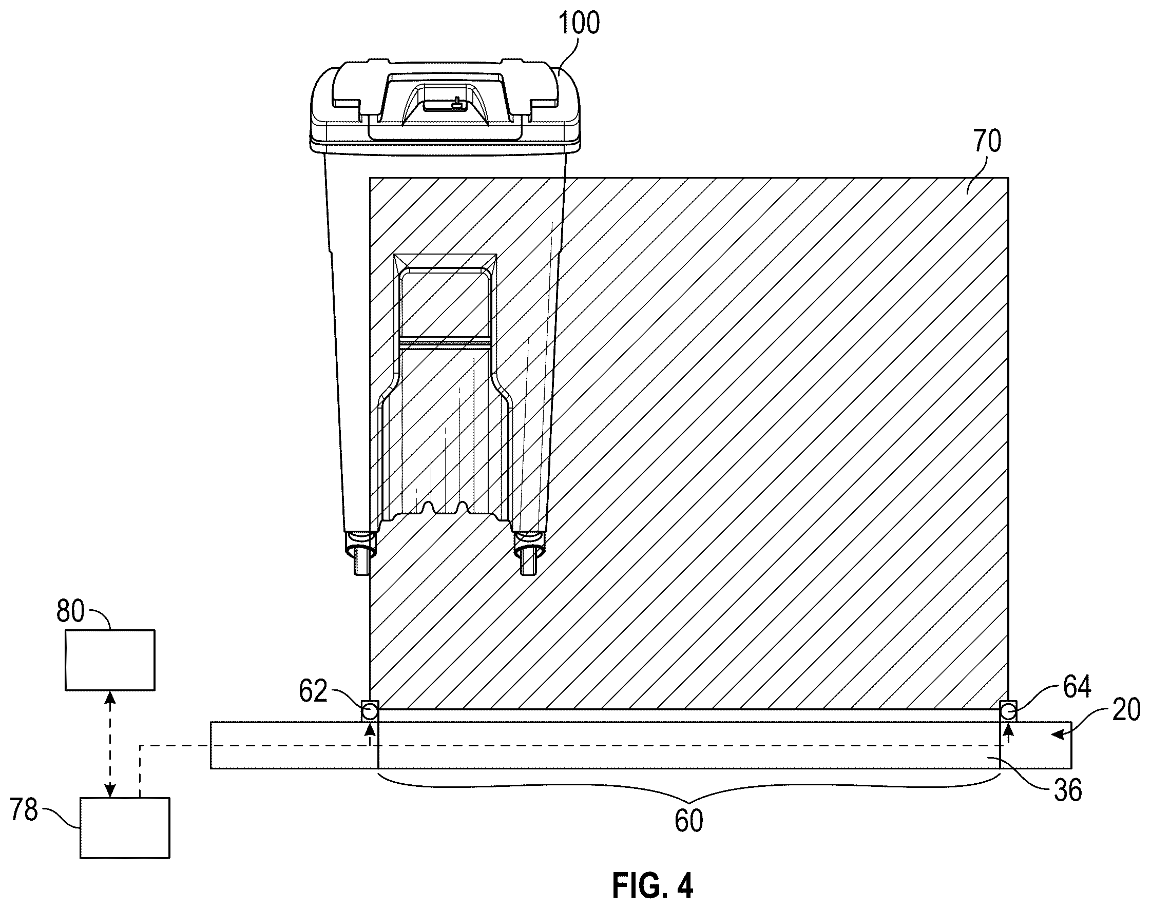 Patent US12365535 Figure 4 – Lighting system for a refuse vehicle
