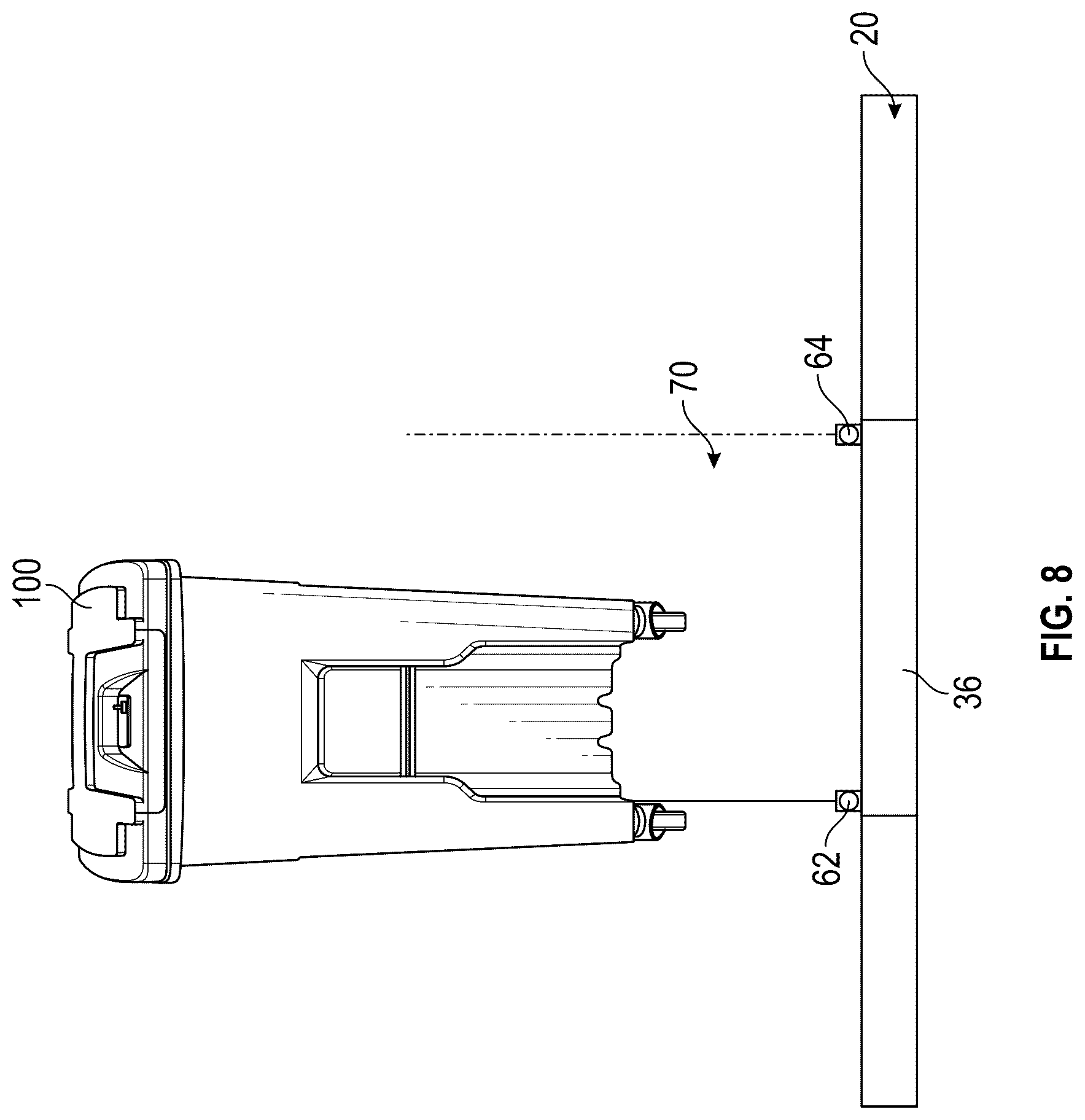 Patent US12365535 Figure 8 – Lighting system for a refuse vehicle
