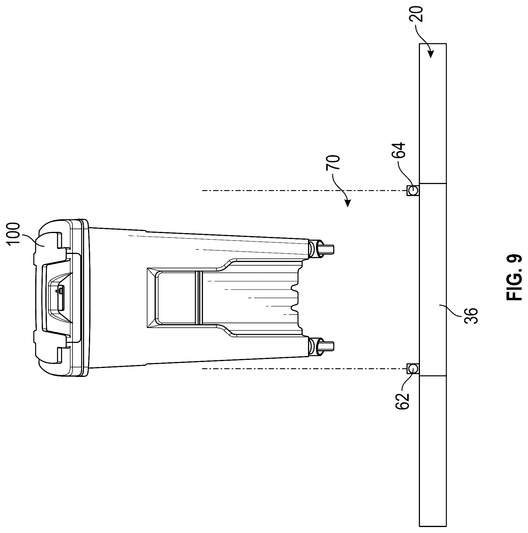 Patent US12365535 Figure 9 – Lighting system for a refuse vehicle