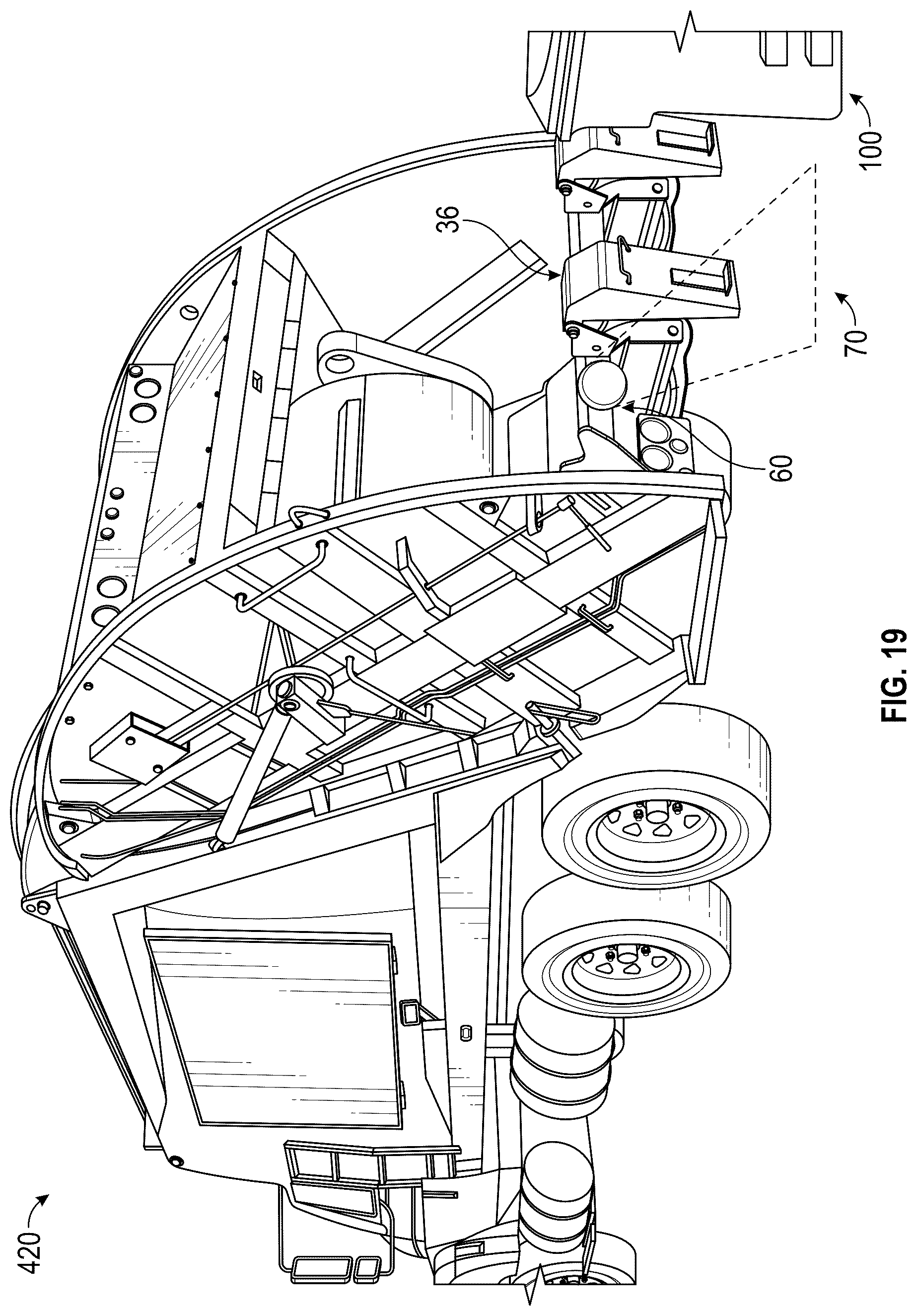 Patent US12365535 Figure 19 – Lighting system for a refuse vehicle