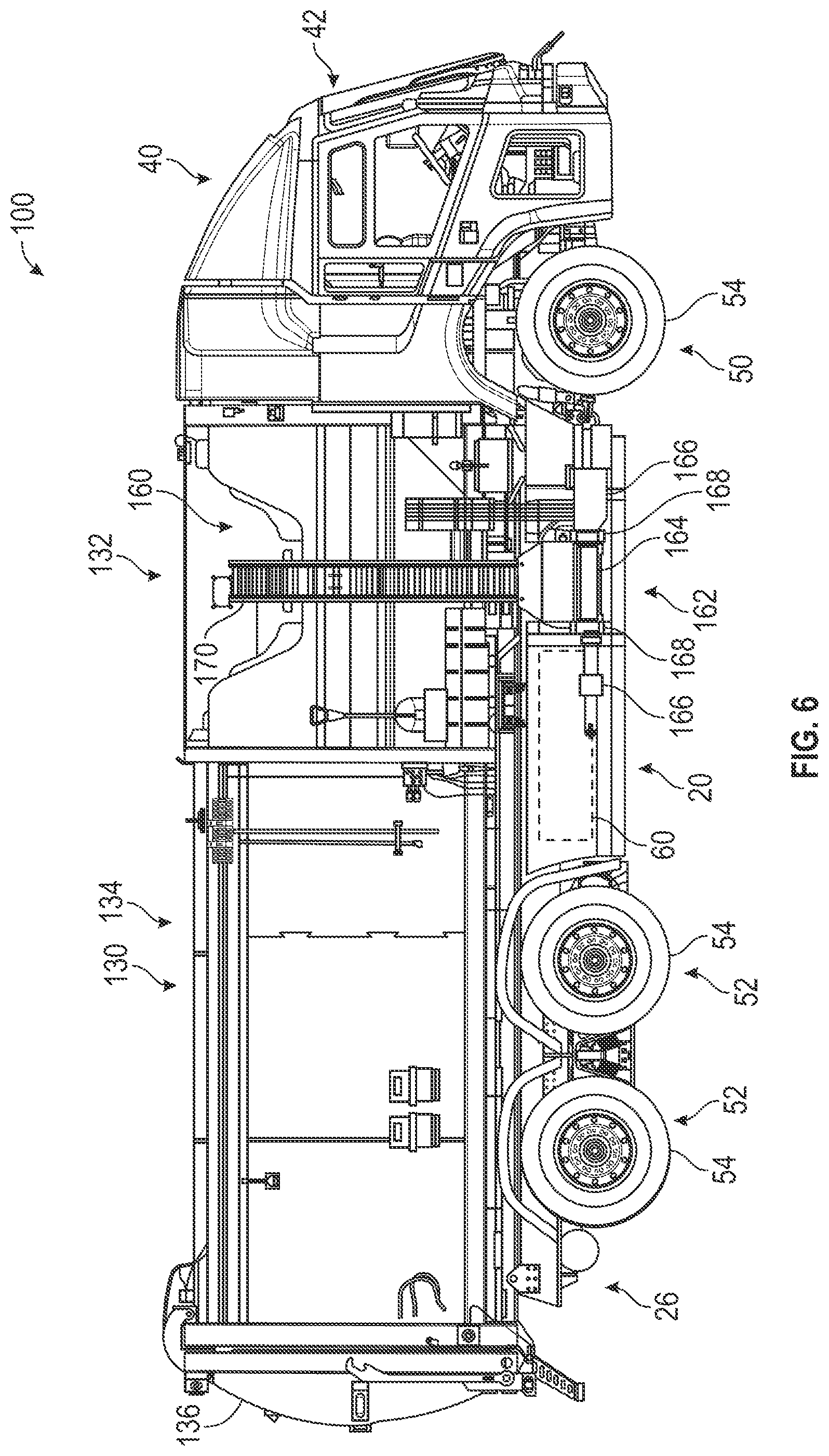 Patent US12365536 Figure 6 – Regeneration control for a refuse vehicle packer system