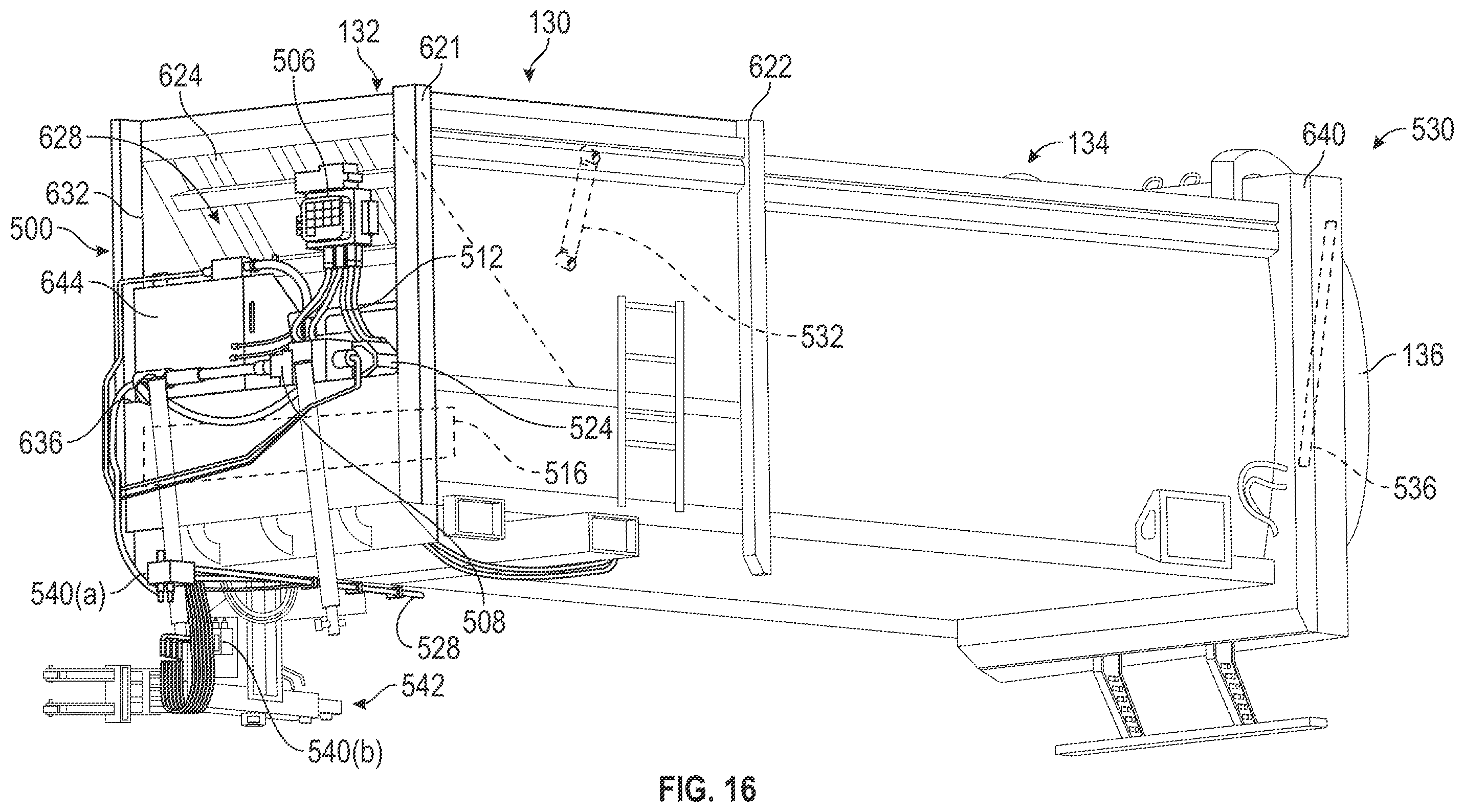 Patent US12365536 Figure 16 – Regeneration control for a refuse vehicle packer system