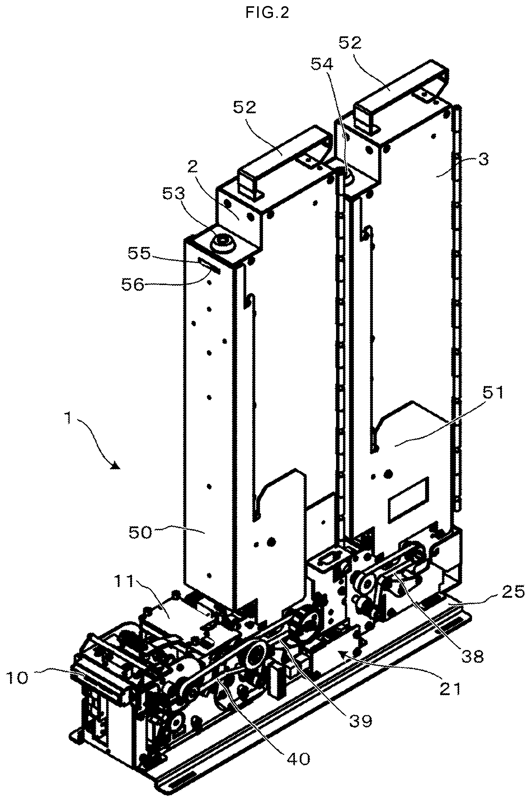 Patent US12365537 Figure 2 – Card handling apparatus
