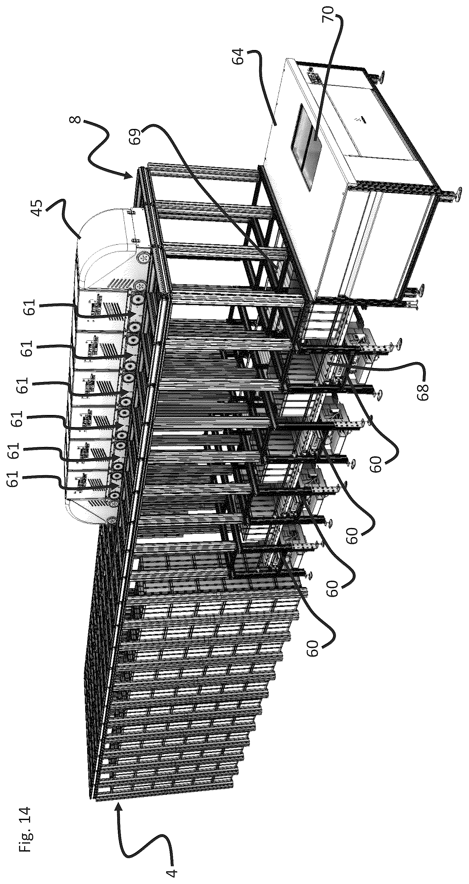 Patent US12365538 Figure 13 – Automated storage and retrieval system comprising a relay module and a method of operating such a system
