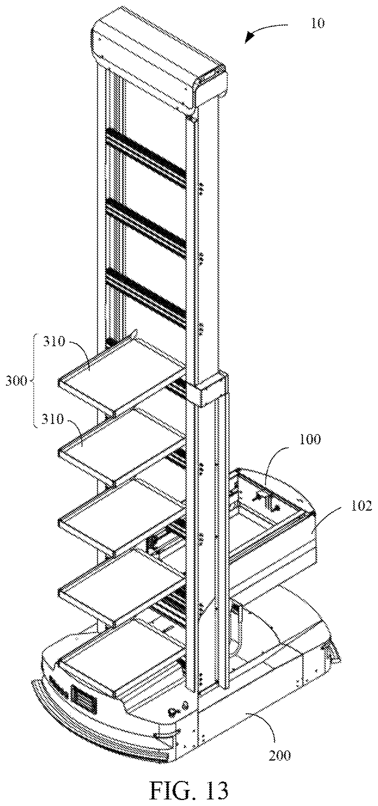 Patent US12365540 Figure 10 – Control method for goods retrievement and storage, apparatus, carrying apparatus, and transport robot