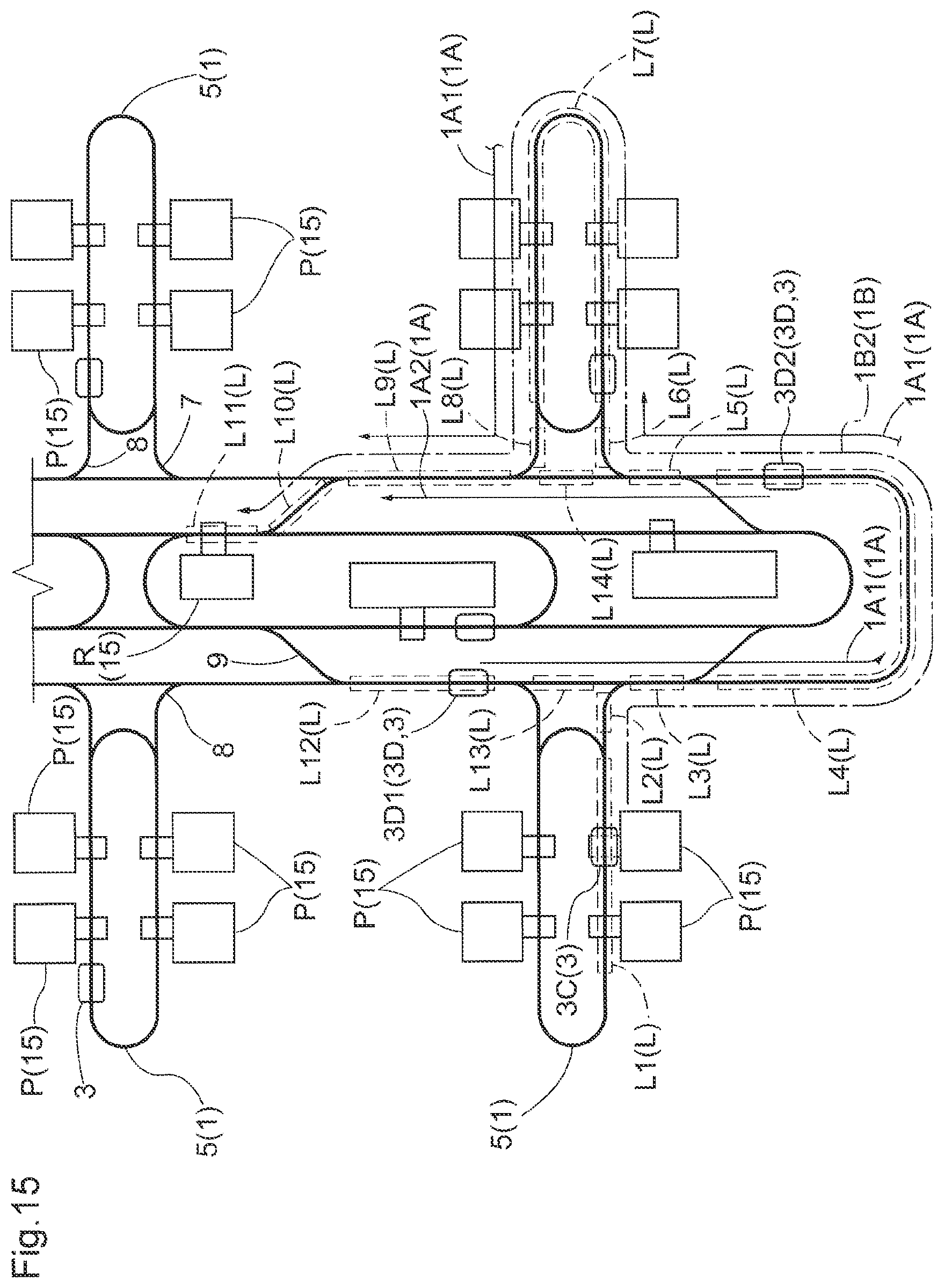 Patent US12365541 Figure 10 – Article transport facility, route setting method, and route setting program