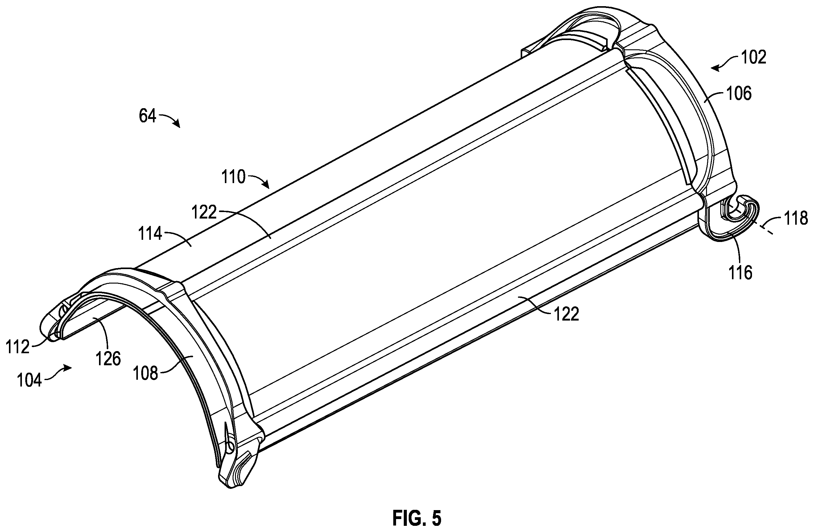 Patent US12365544 Figure 5 – Composite concrete chute