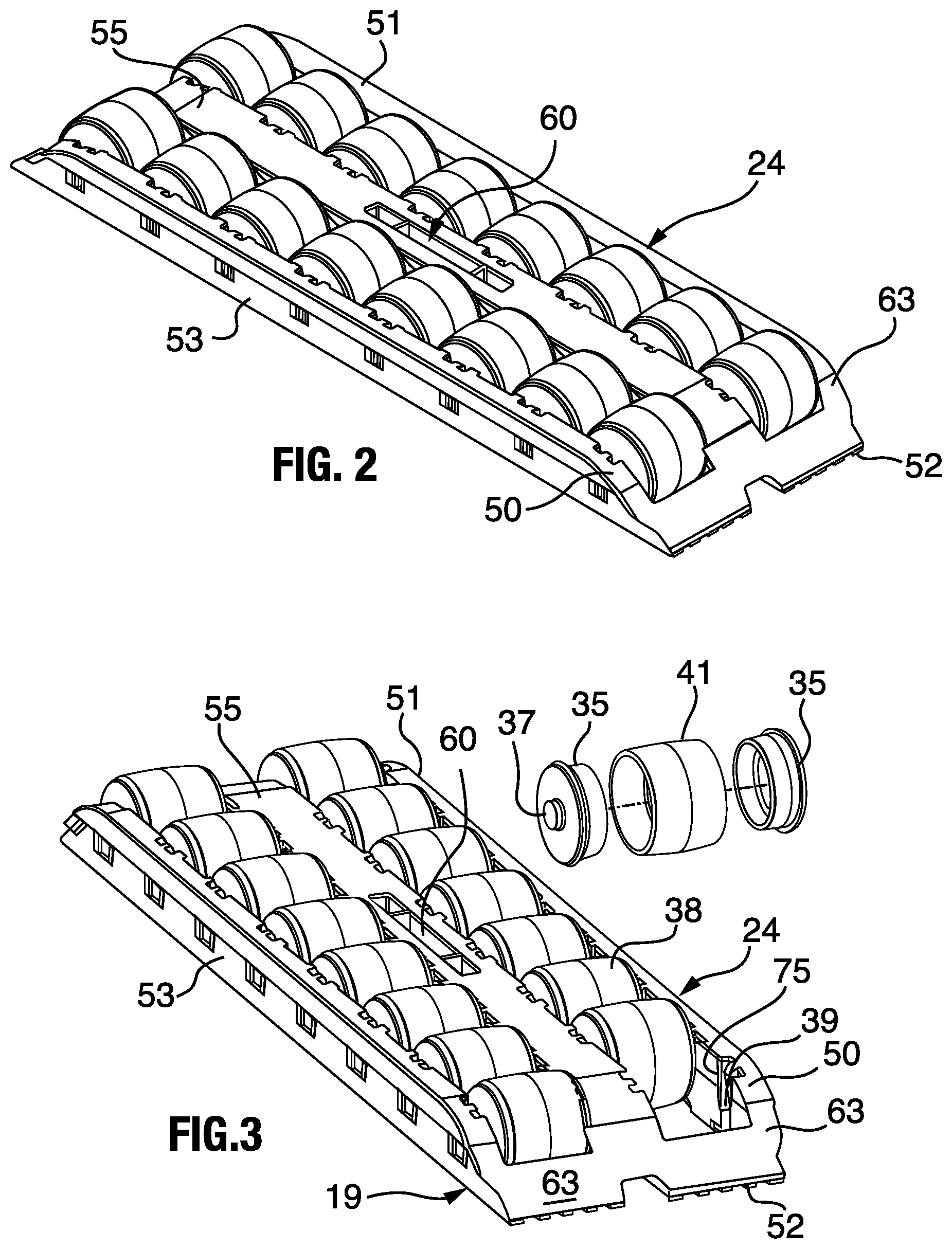 Patent US12365545 Figure 2 – Roller shoe and slat sorter conveyor