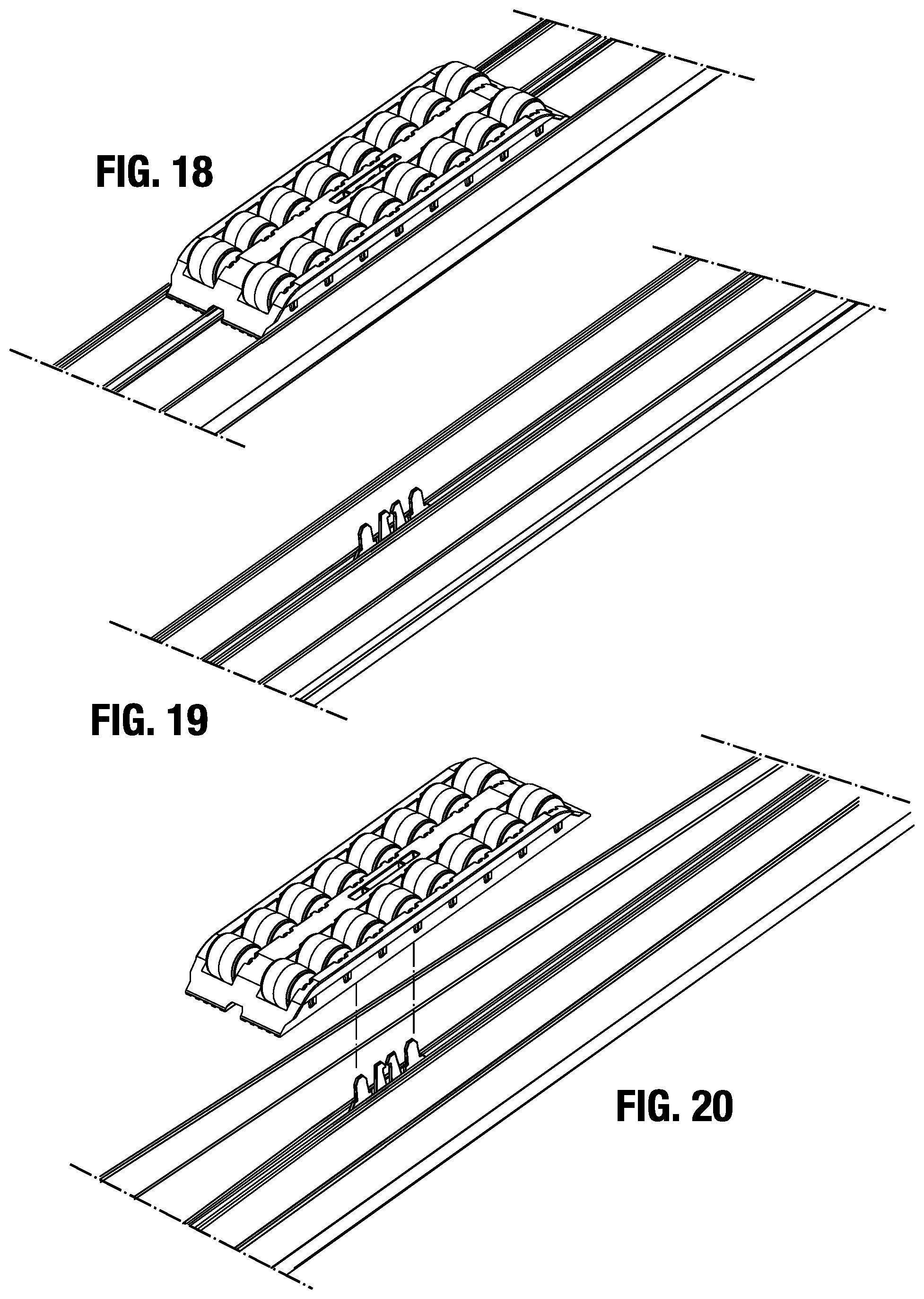 Patent US12365545 Figure 11 – Roller shoe and slat sorter conveyor