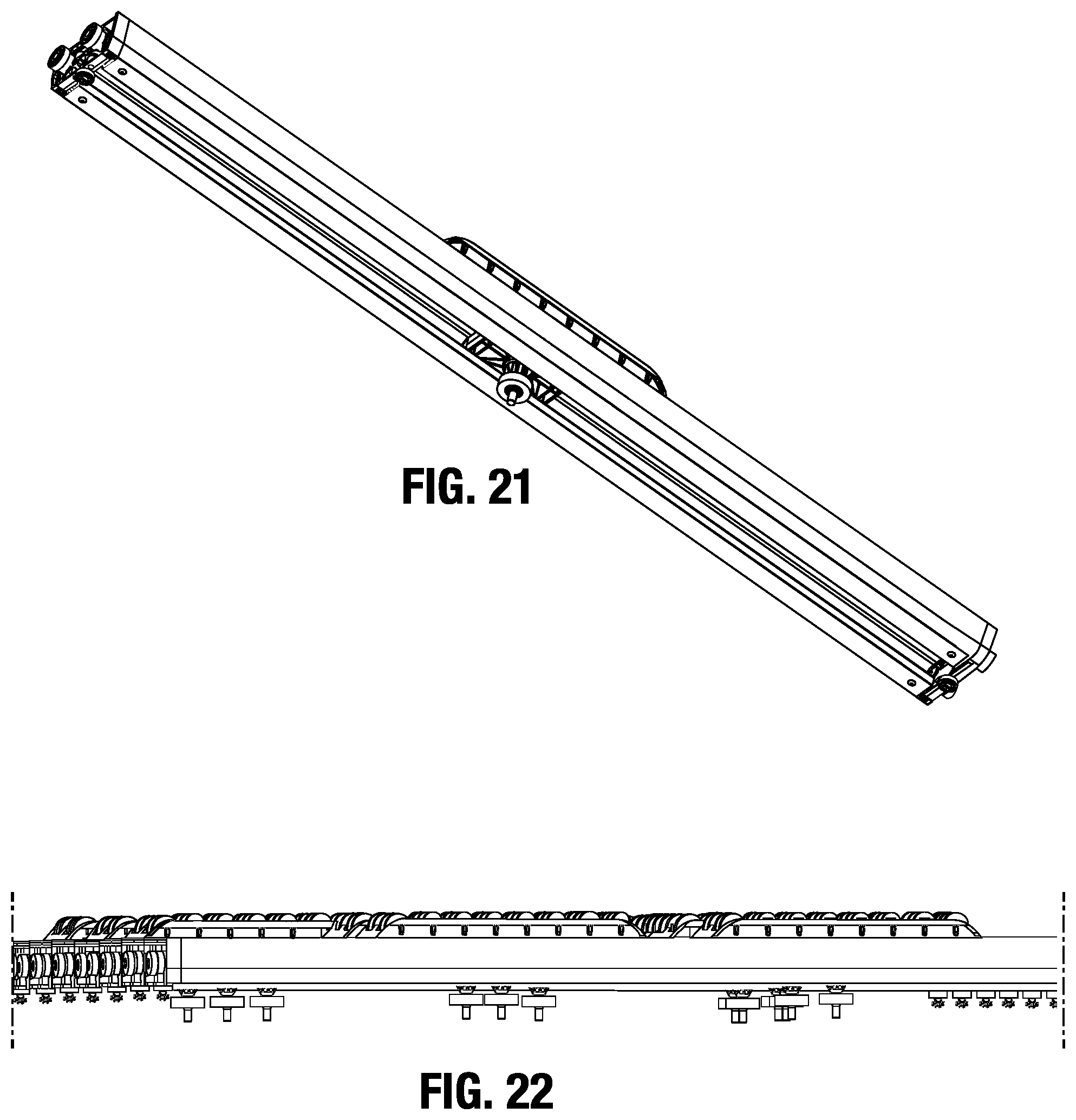 Patent US12365545 Figure 12 – Roller shoe and slat sorter conveyor