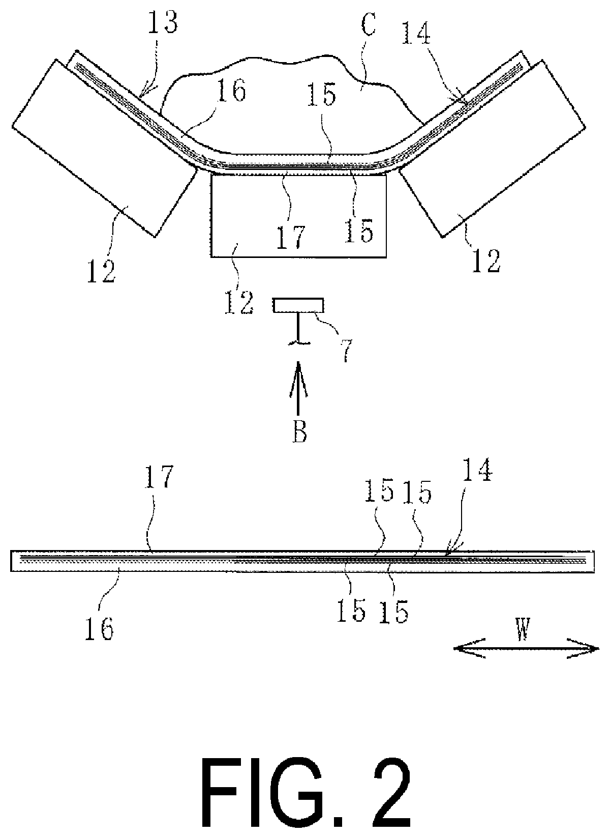 Patent US12365547 Figure 2 – Temperature detection device and method for conveyor belt