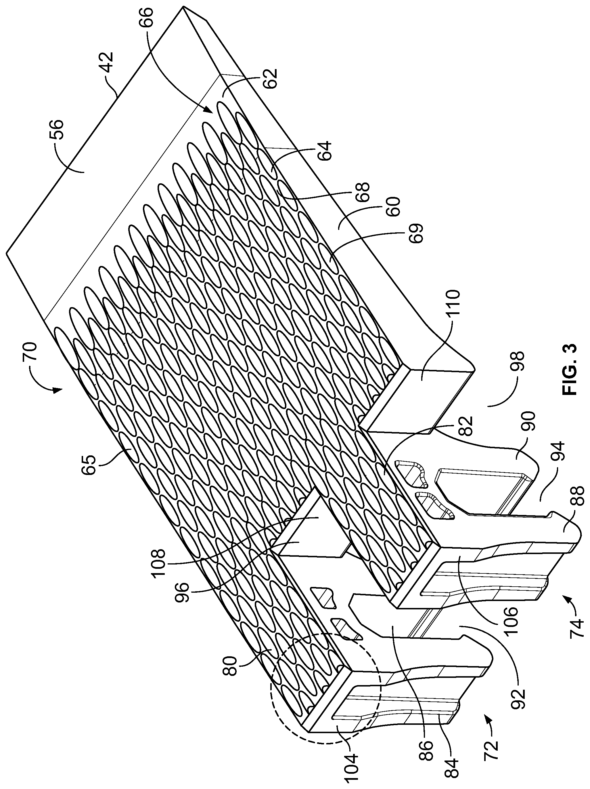 Patent US12365549 Figure 3 – Conveyor transfer guards