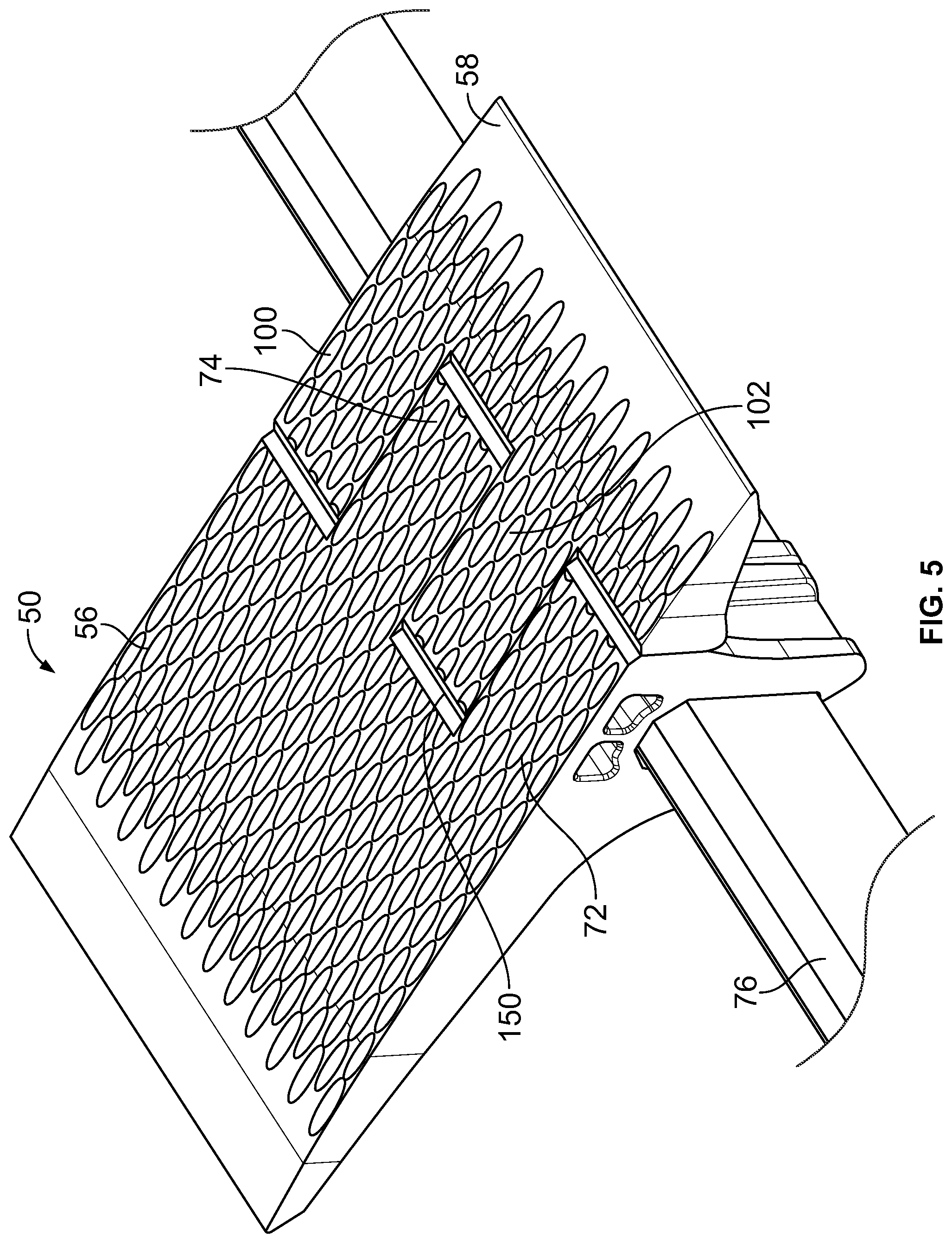 Patent US12365549 Figure 5 – Conveyor transfer guards
