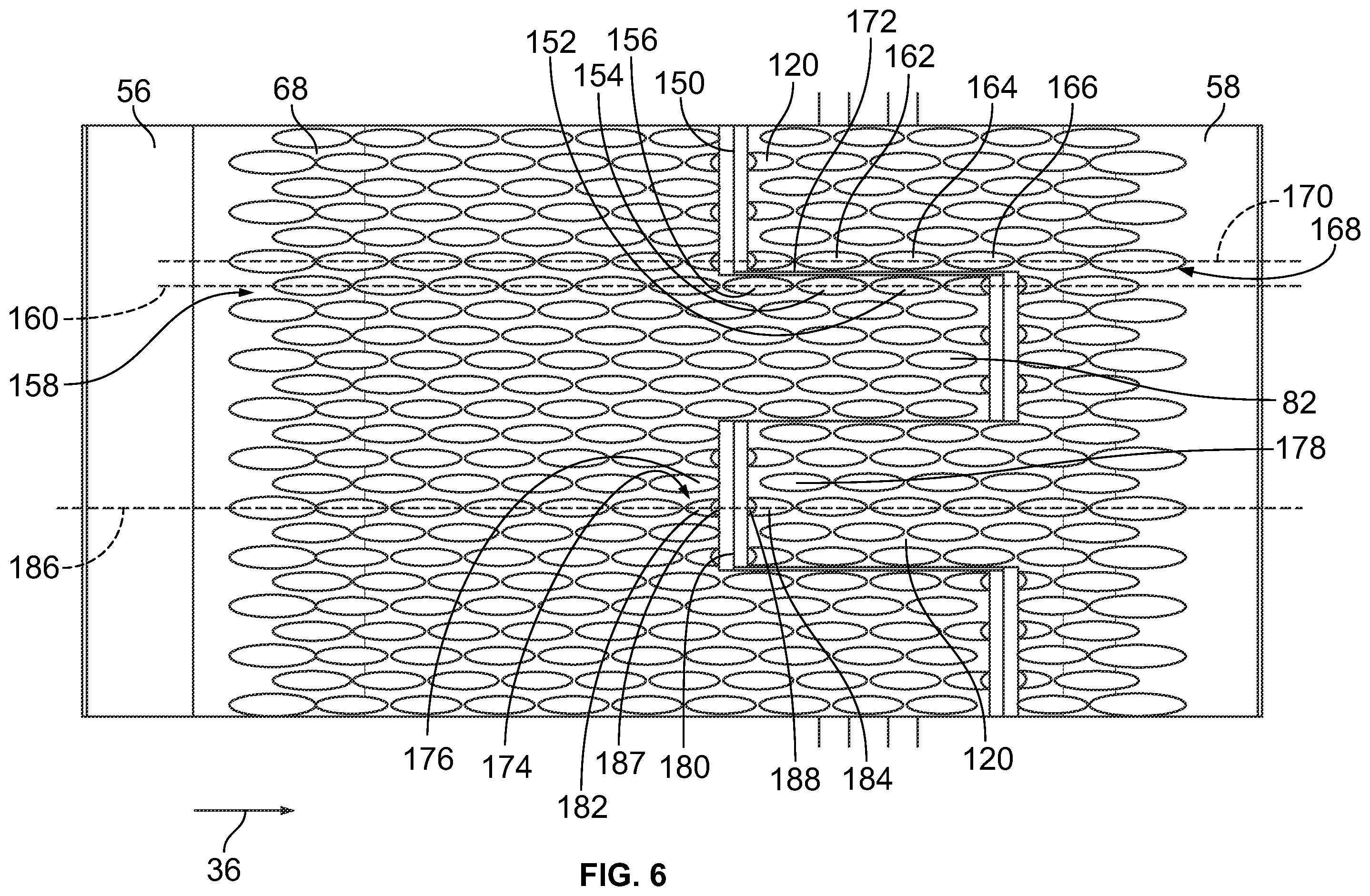 Patent US12365549 Figure 6 – Conveyor transfer guards