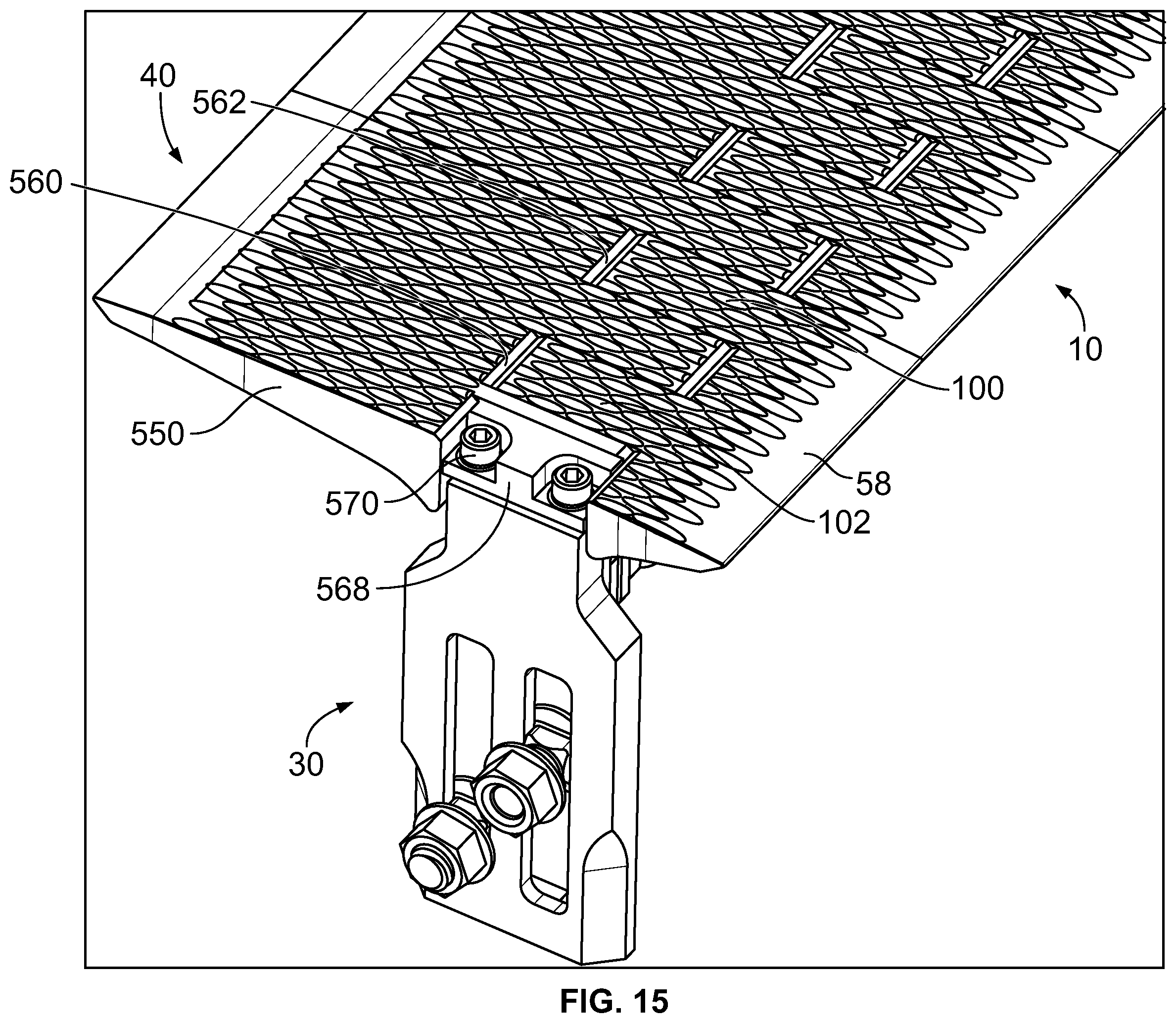 Patent US12365549 Figure 13 – Conveyor transfer guards