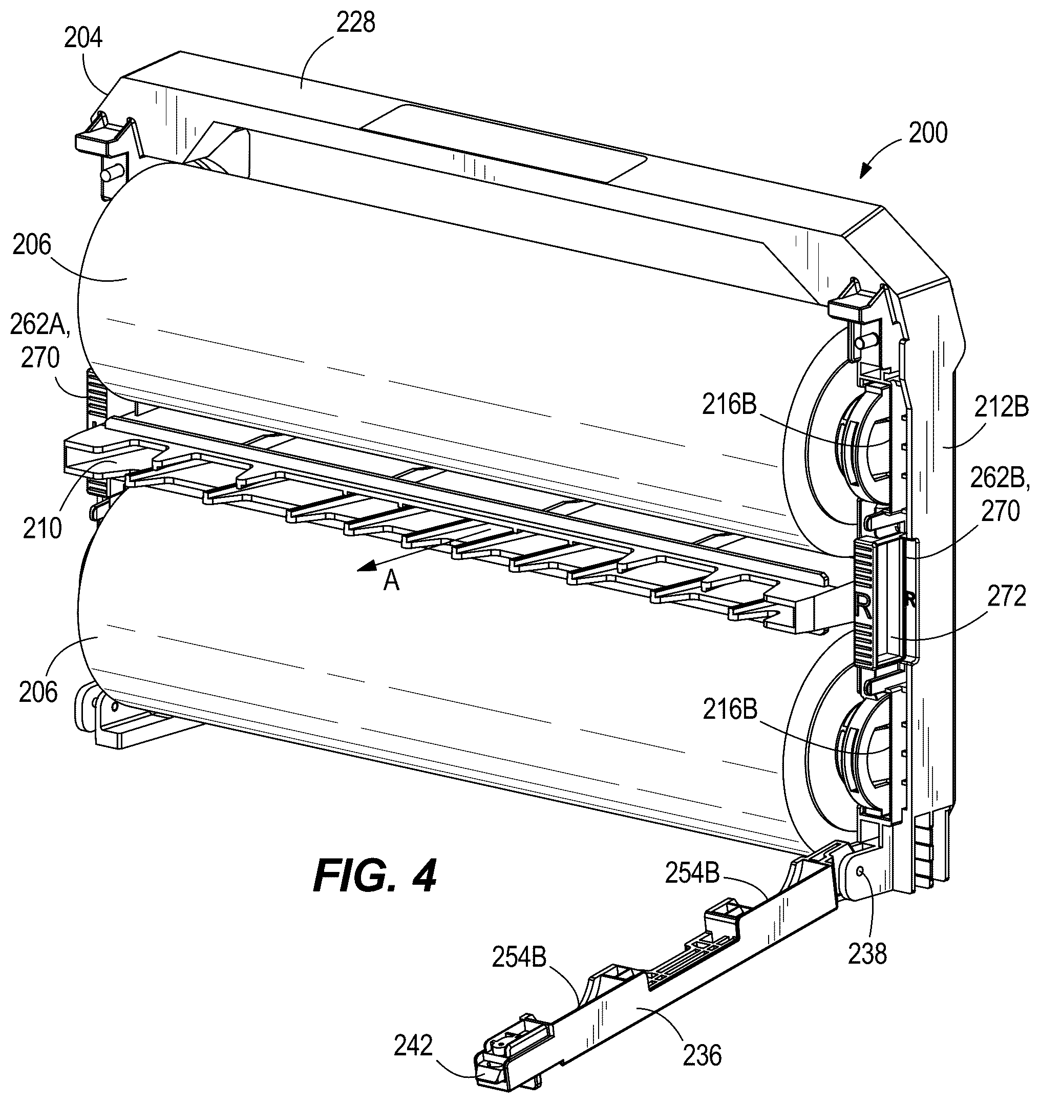 Patent US12365556 Figure 4 – Refillable laminating film cartridge system and refill thereof
