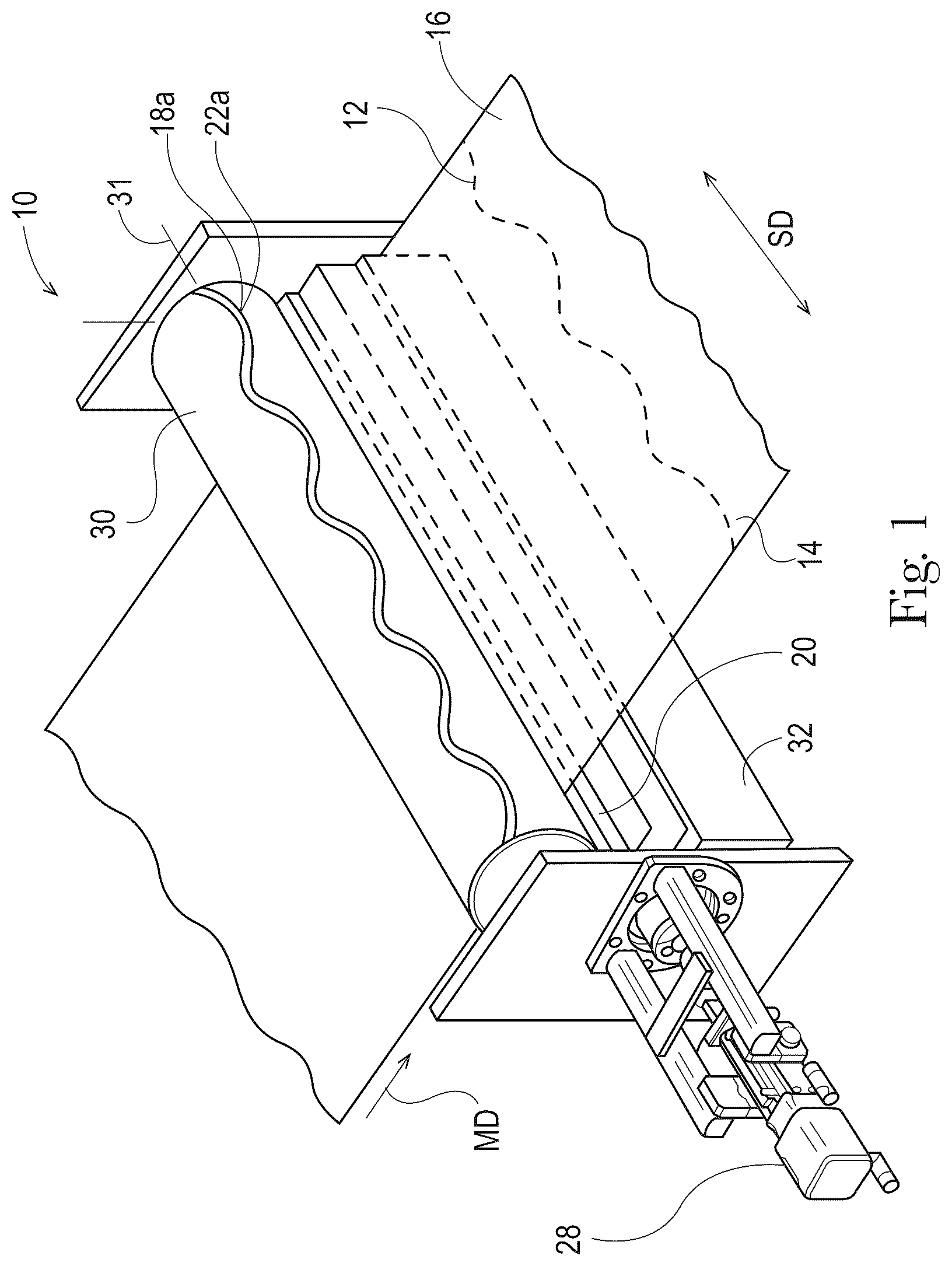 Patent US12365559 Figure 1 – Method for perforating a nonlinear line of weakness
