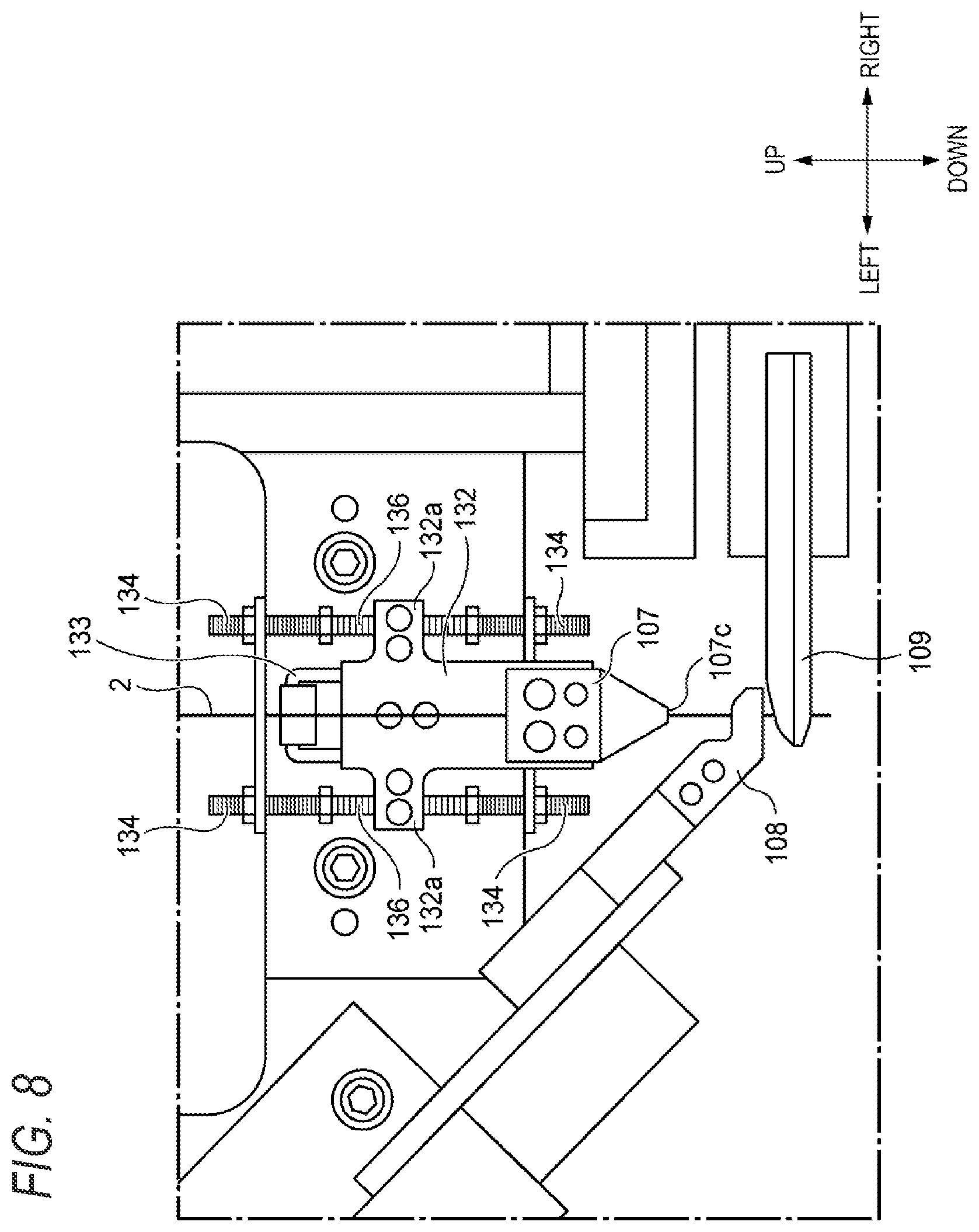 Patent US12365561 Figure 8 – Threadlike adhesive sticking apparatus and method of sticking threadlike adhesive