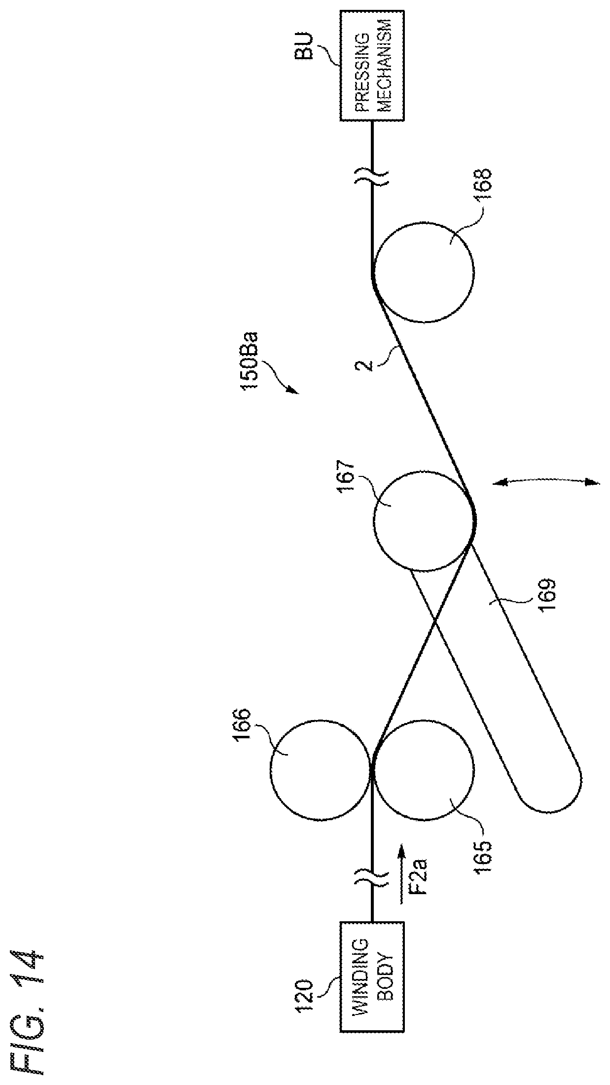 Patent US12365561 Figure 14 – Threadlike adhesive sticking apparatus and method of sticking threadlike adhesive