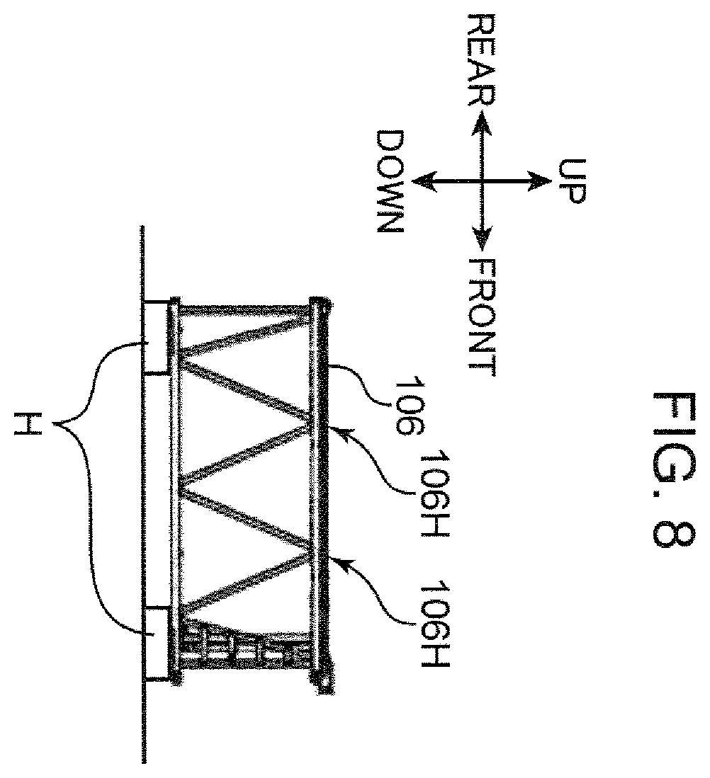 Patent US12365567 Figure 8 – Work machine suspension device, retention device, and method for suspending structure member