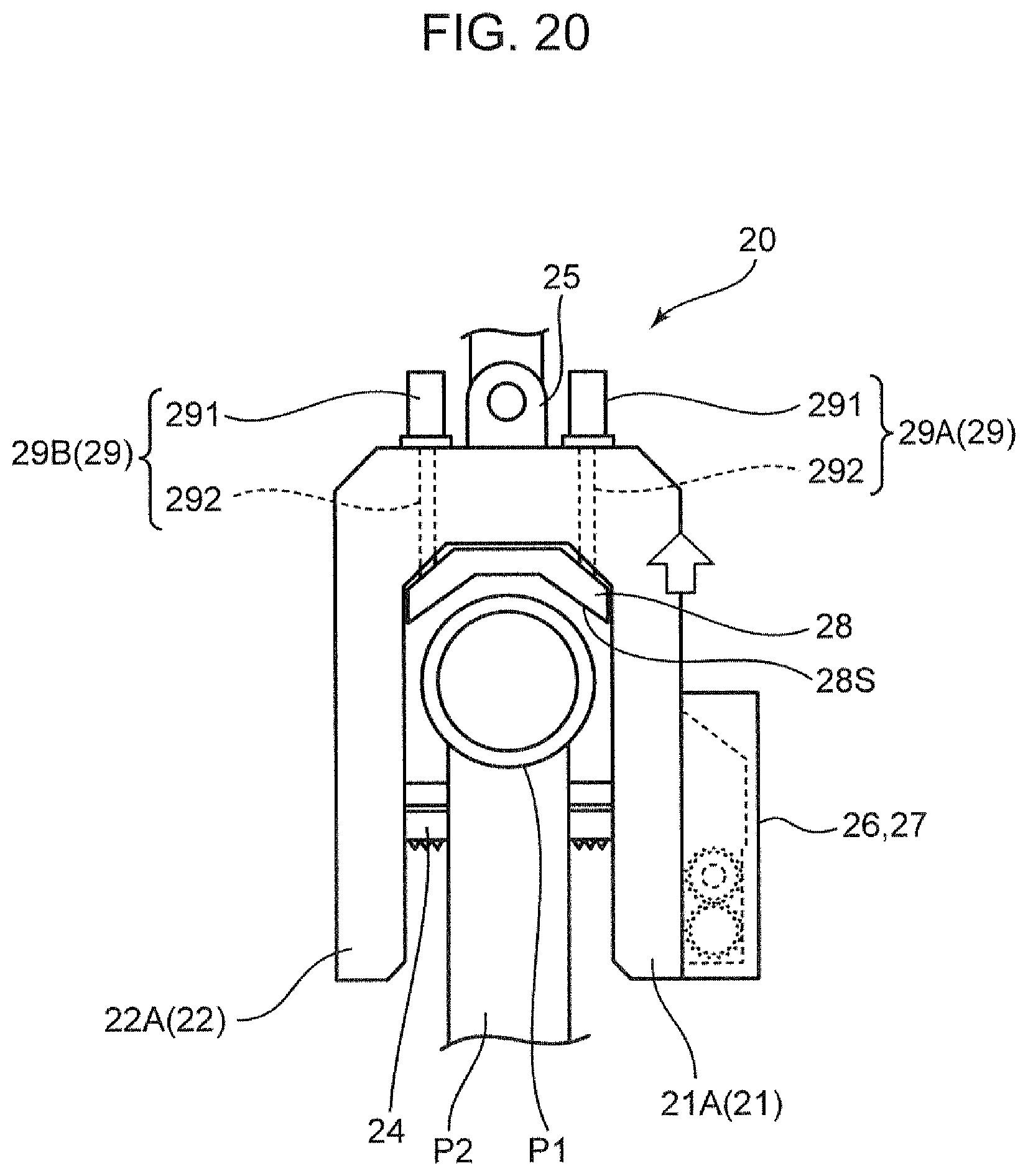 Patent US12365567 Figure 20 – Work machine suspension device, retention device, and method for suspending structure member