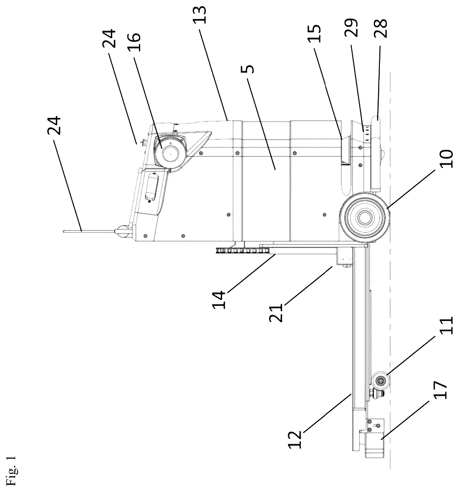 Patent US12365570 Figure 1 – Autonomous industrial truck