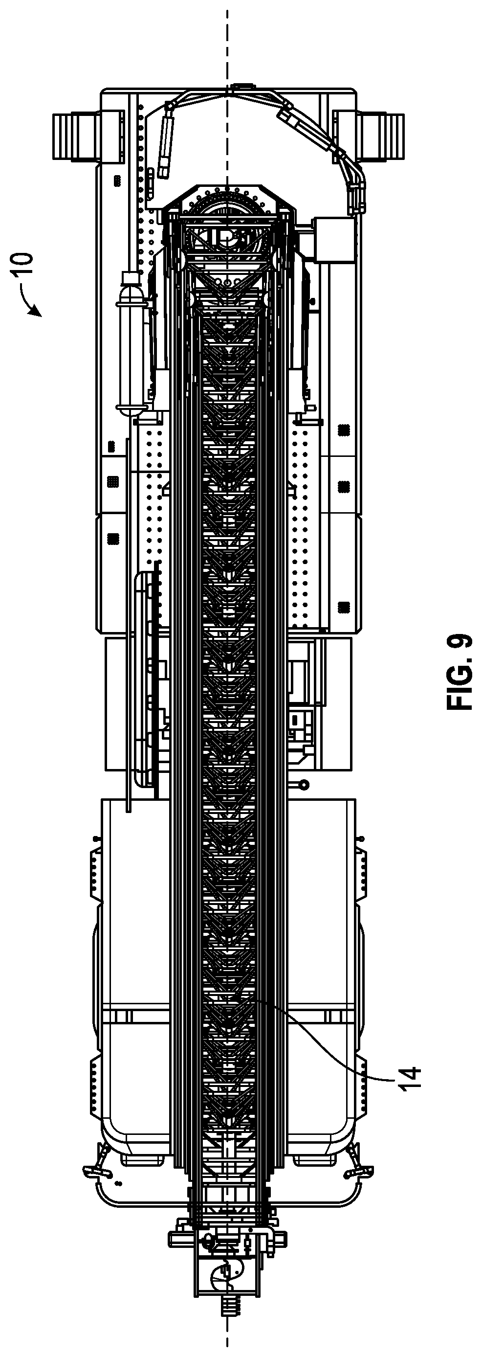 Patent US12365571 Figure 9 – Ladder and turntable assembly for a fire apparatus