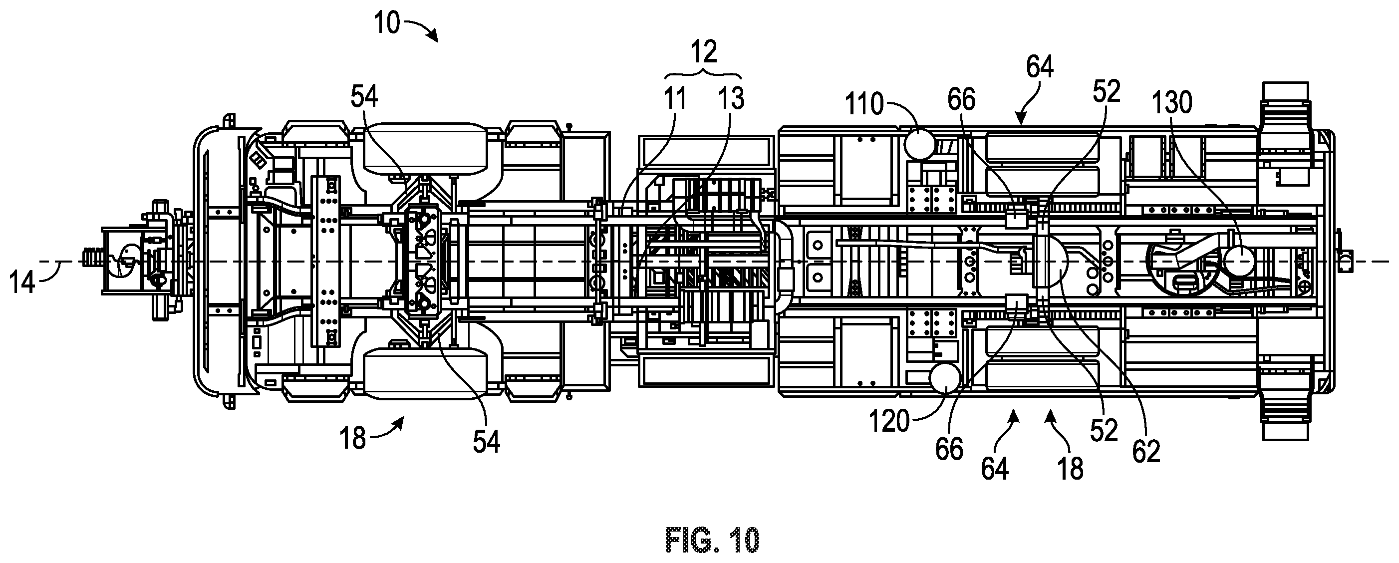 Patent US12365571 Figure 10 – Ladder and turntable assembly for a fire apparatus