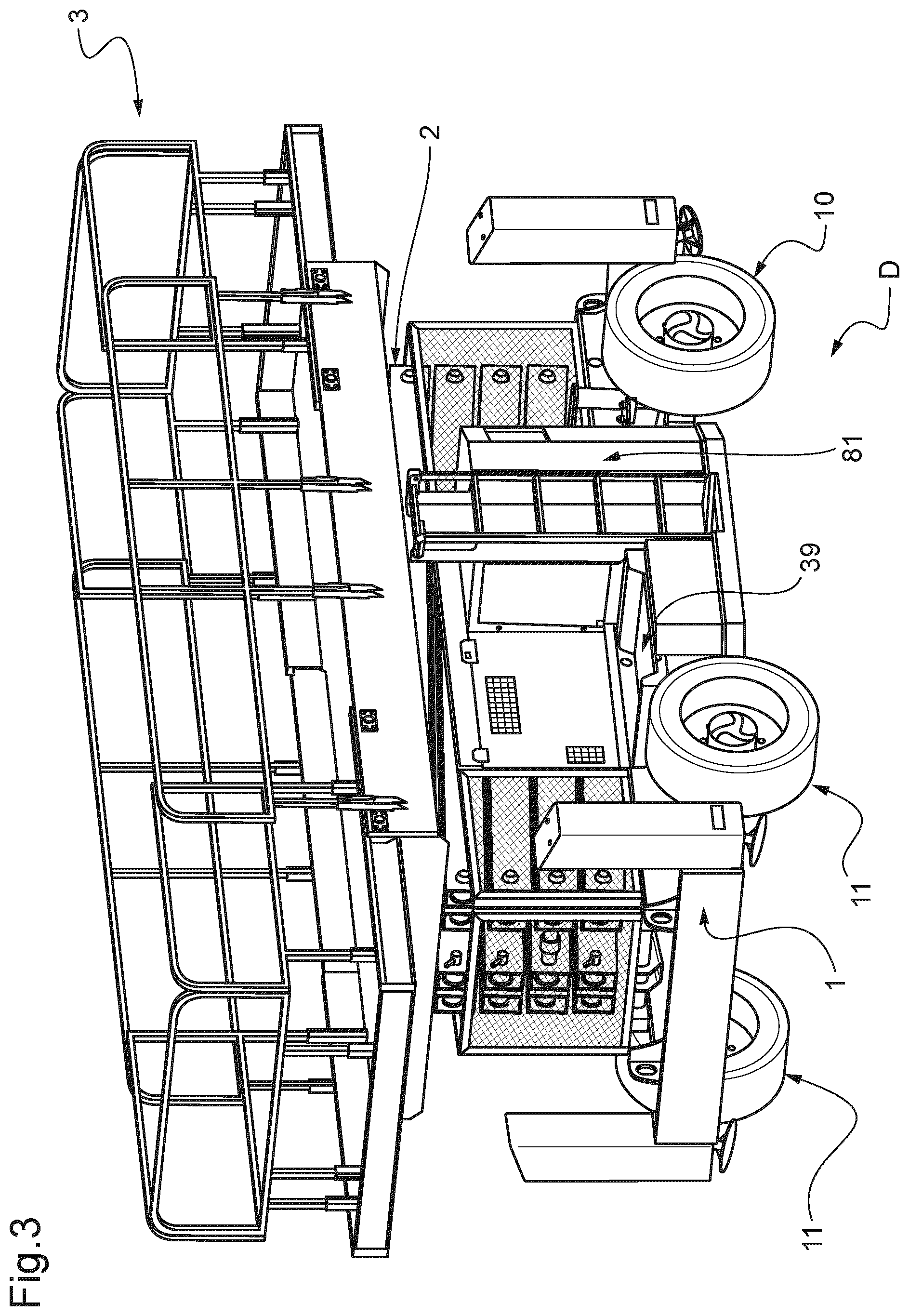 Patent US12365572 Figure 3 – Elevating nacelle suitable for indoor and all-terrain outdoor use