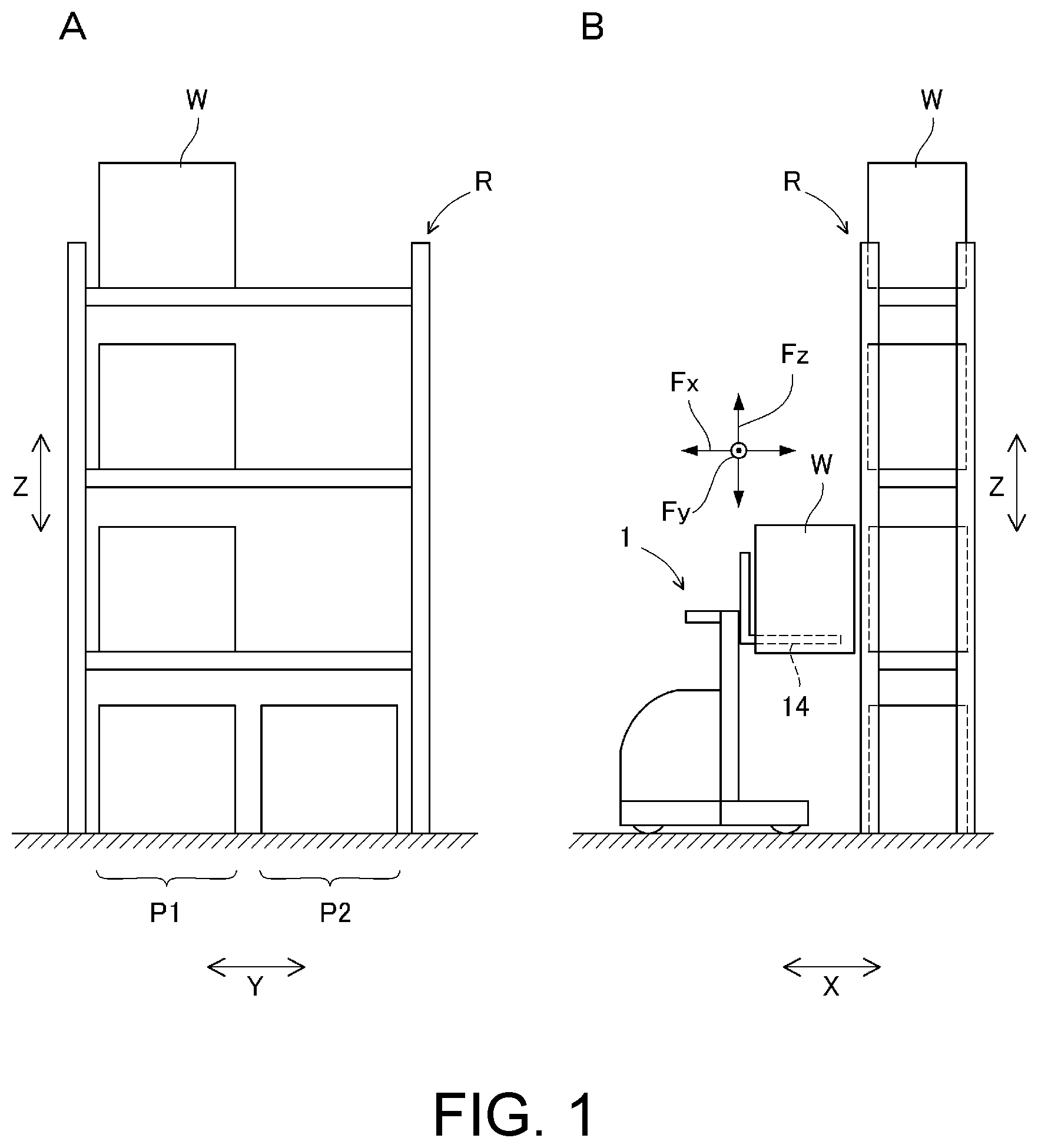 Patent US12365573 Figure 1 – Floor surface inclination handling method, and floor surface inclination handling system