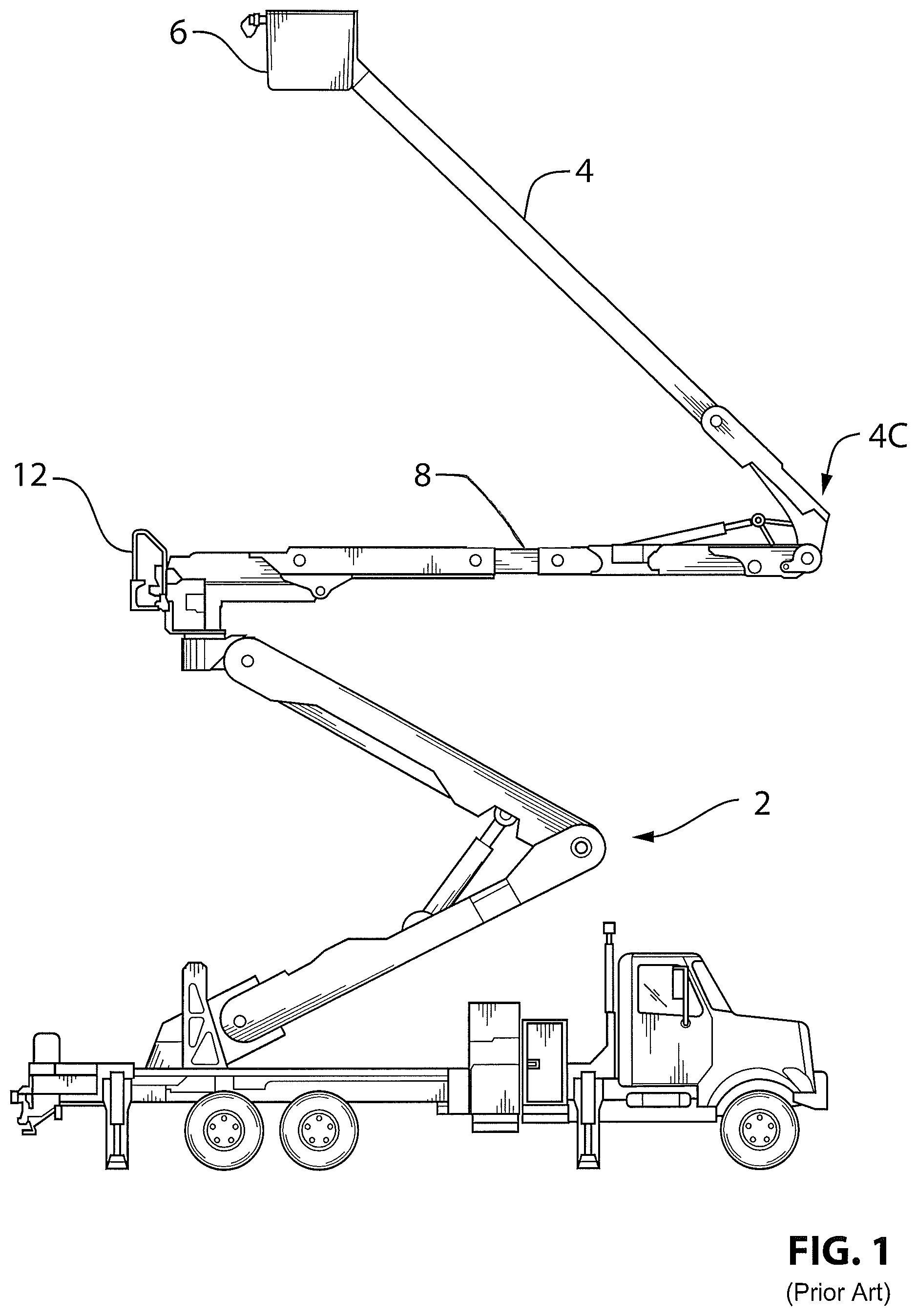 Patent US12365574 Figure 1 – Systems and methods for drying and cleaning an aerial lift electrically insulated boom