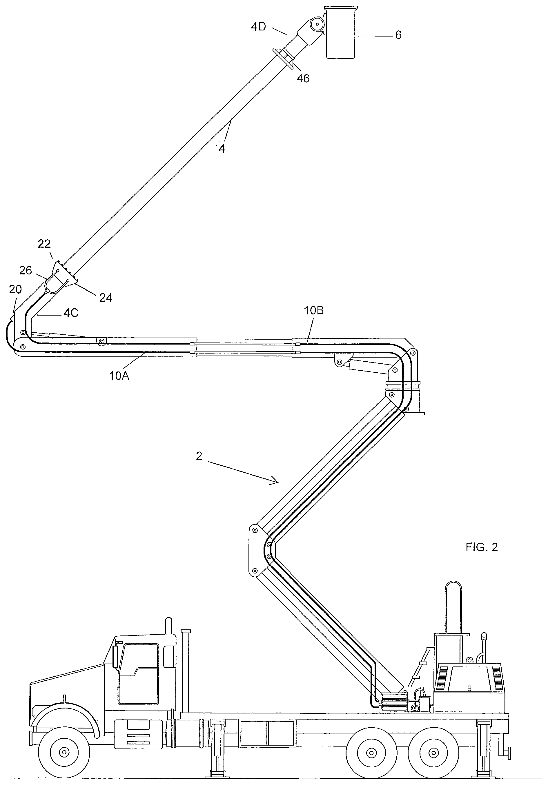 Patent US12365574 Figure 2 – Systems and methods for drying and cleaning an aerial lift electrically insulated boom