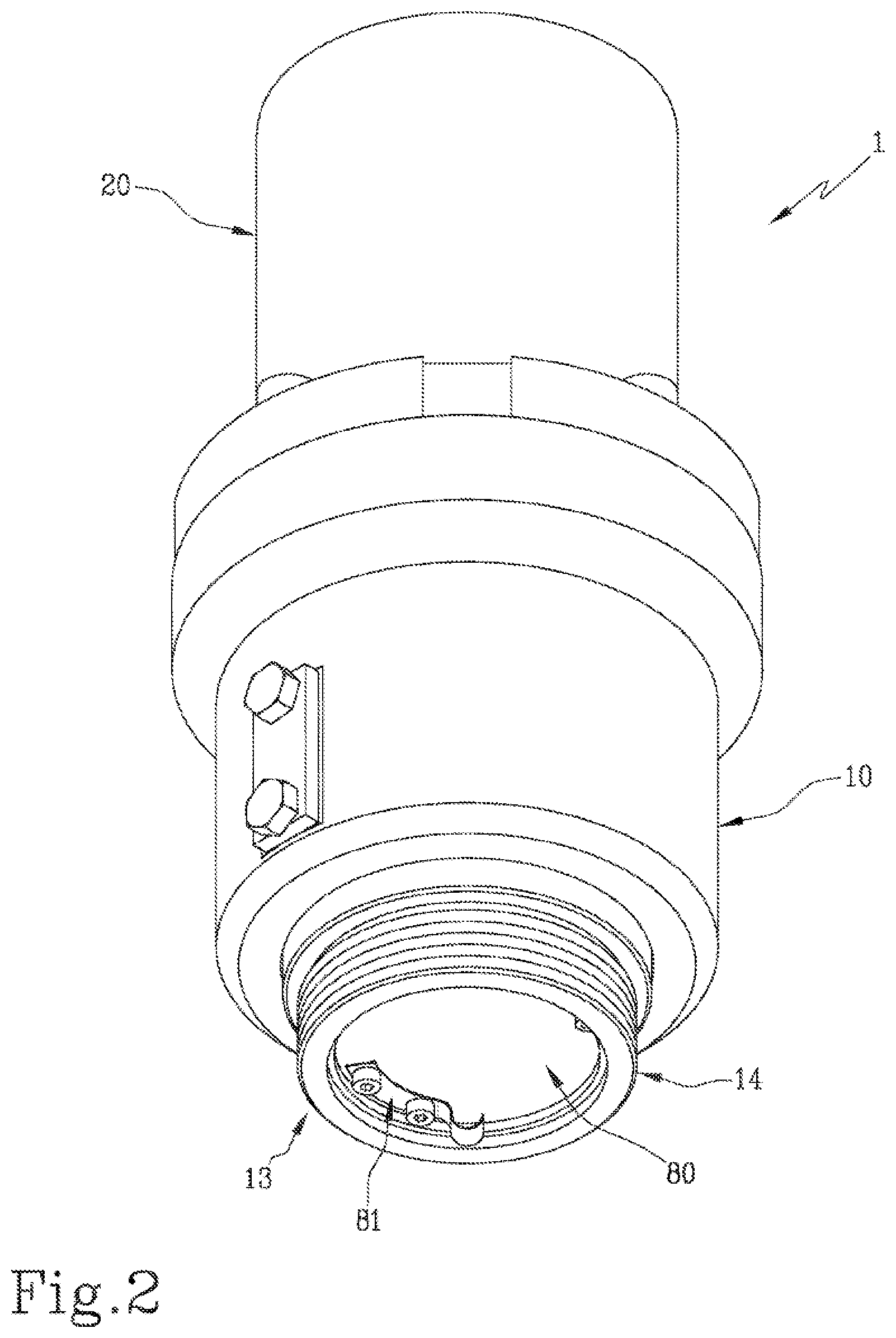 Patent US12365575 Figure 2 – Sensorized connector and capping system comprising said connector