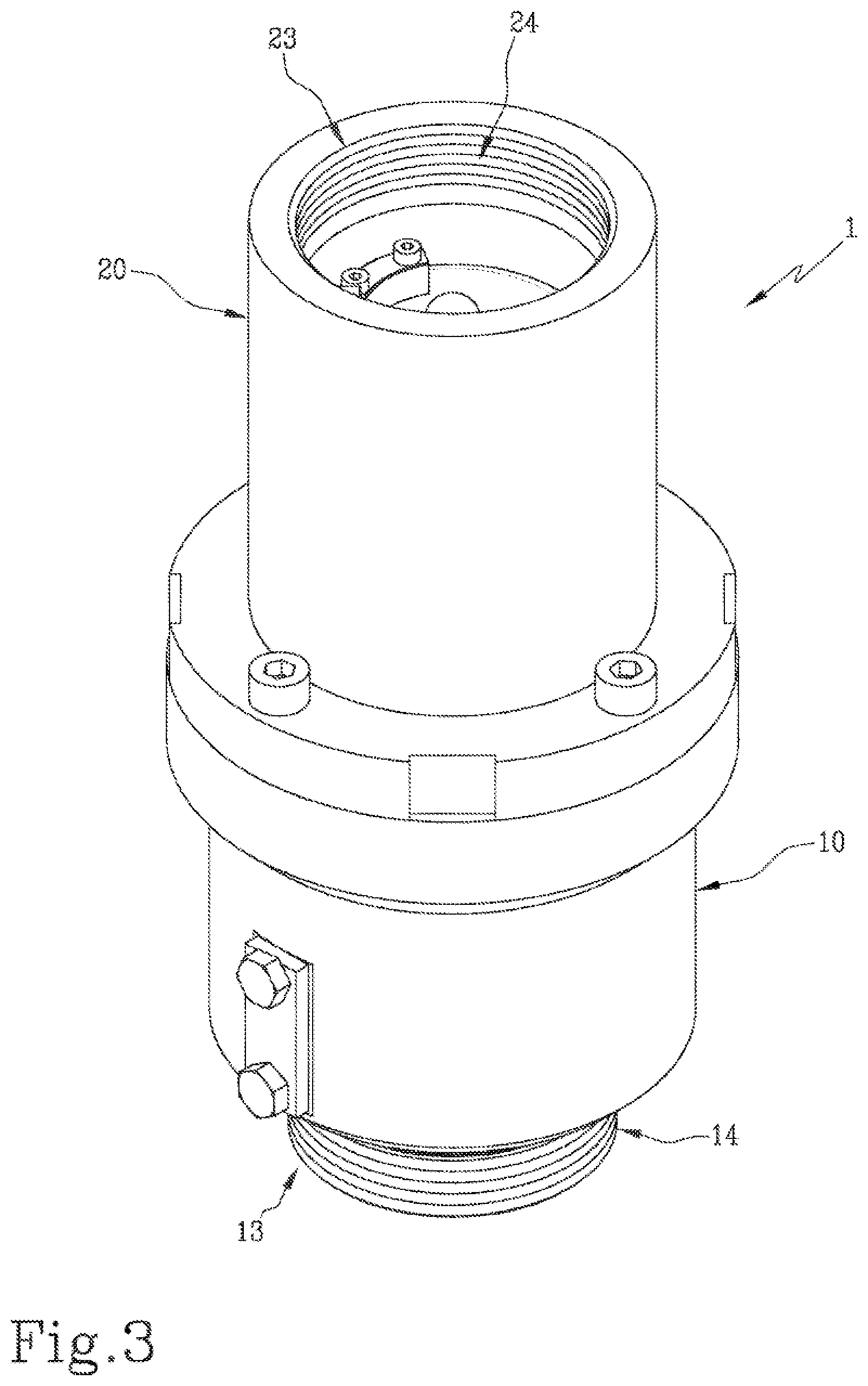 Patent US12365575 Figure 3 – Sensorized connector and capping system comprising said connector