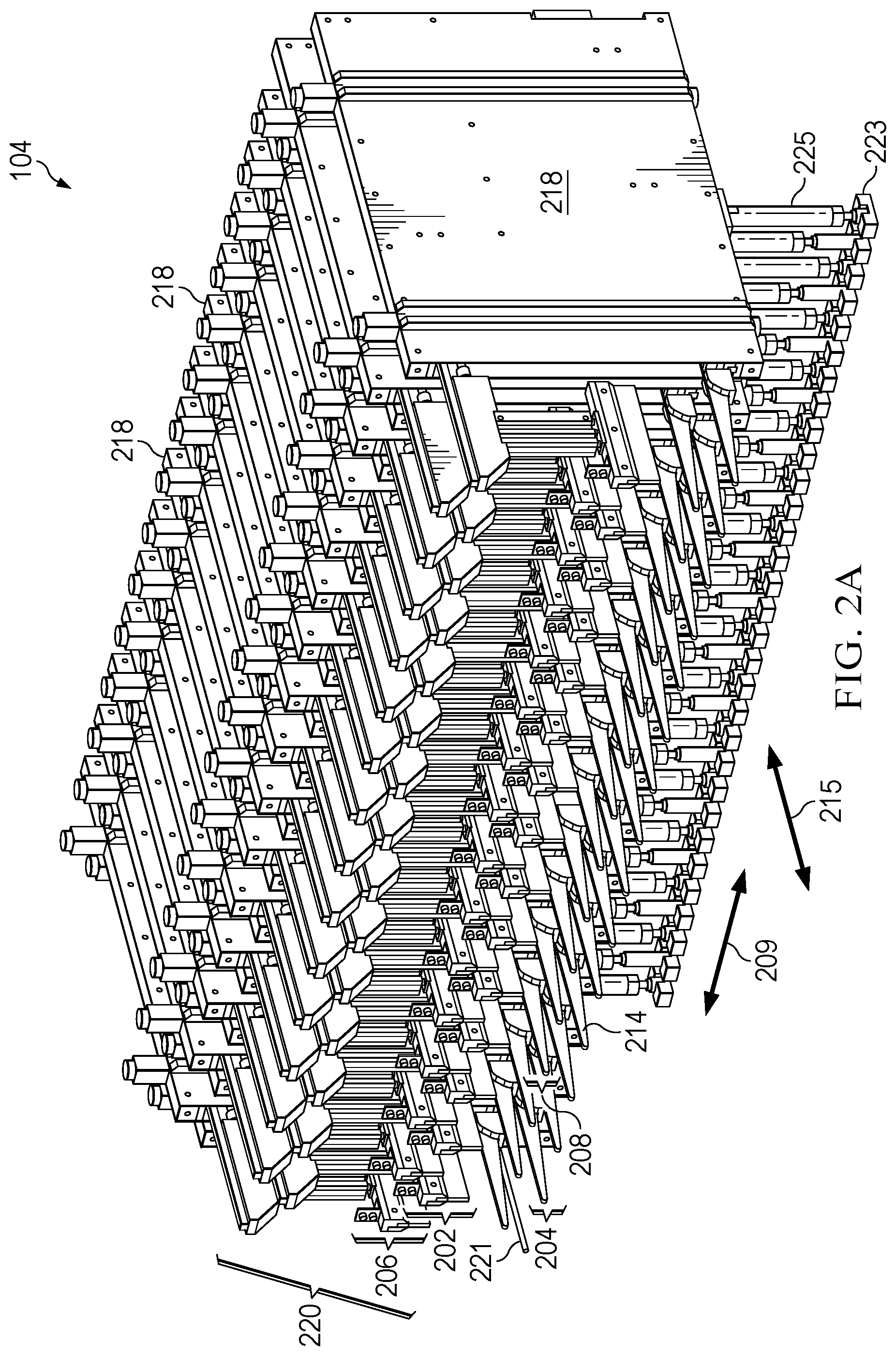 Patent US12365578 Figure 4 – Glueless pocketed spring cushioning unit assembler