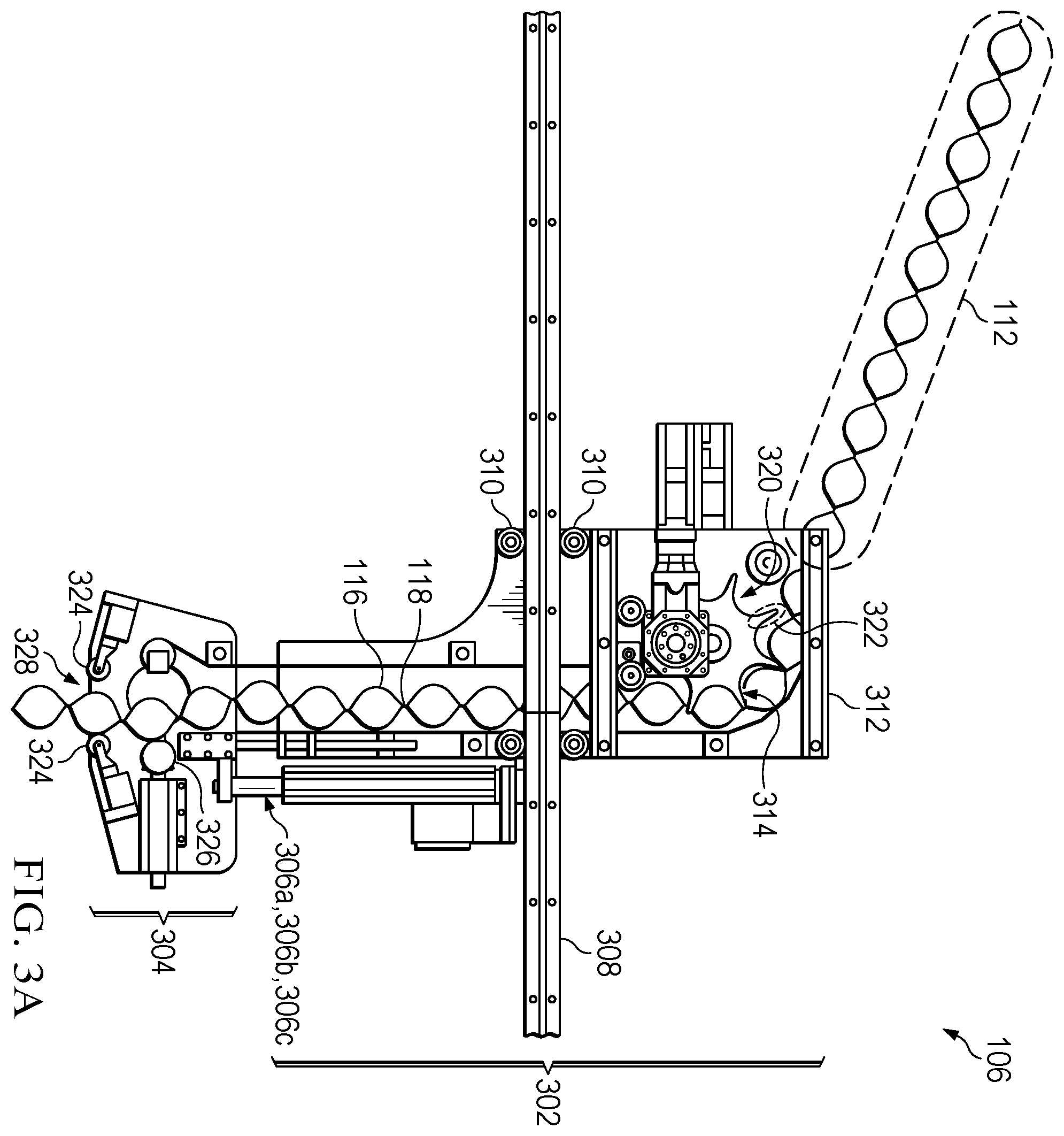 Patent US12365578 Figure 11 – Glueless pocketed spring cushioning unit assembler